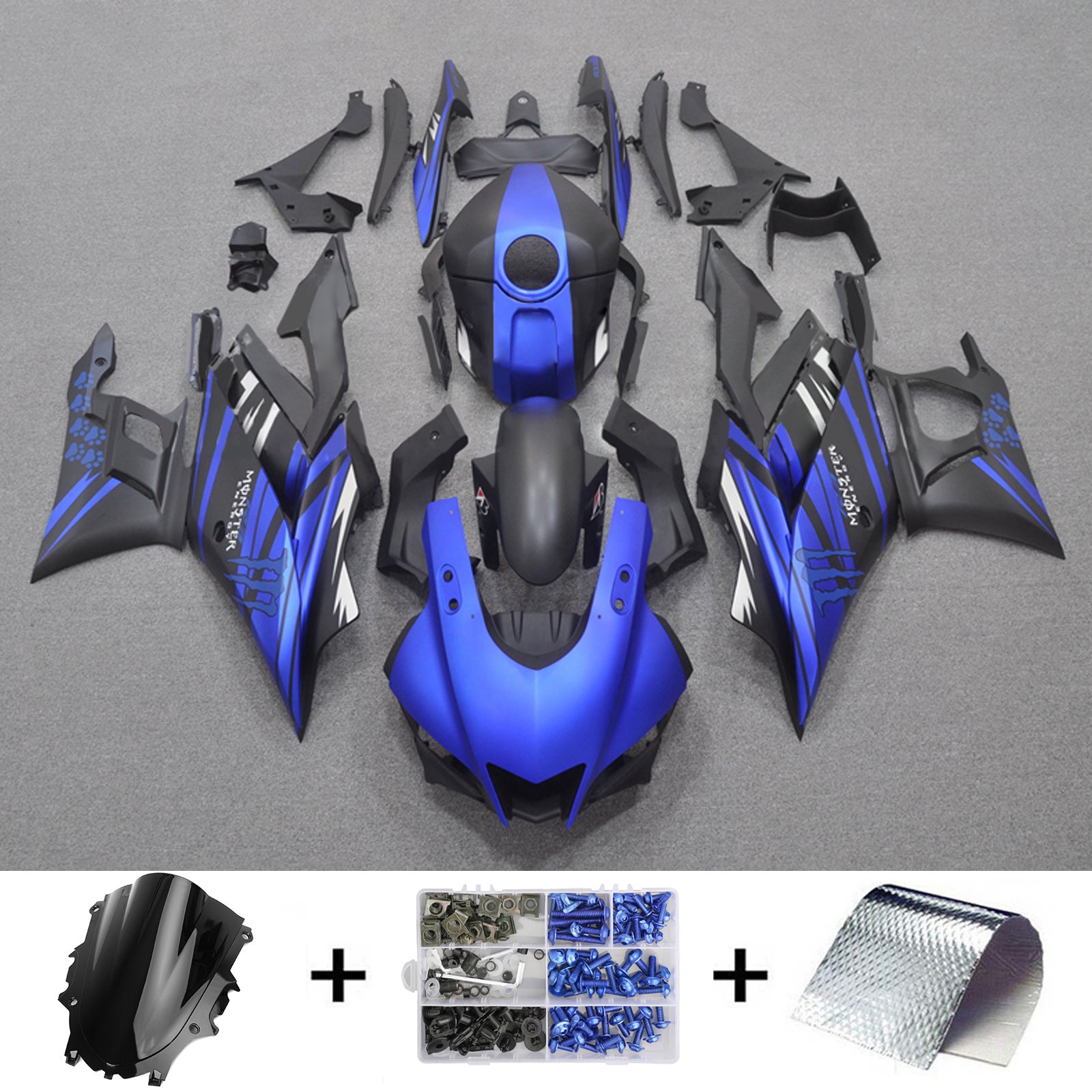 2022-2023 YAMAHA YZF-R3 R25 injektionsmässa kit Bodywork Plastic ABS