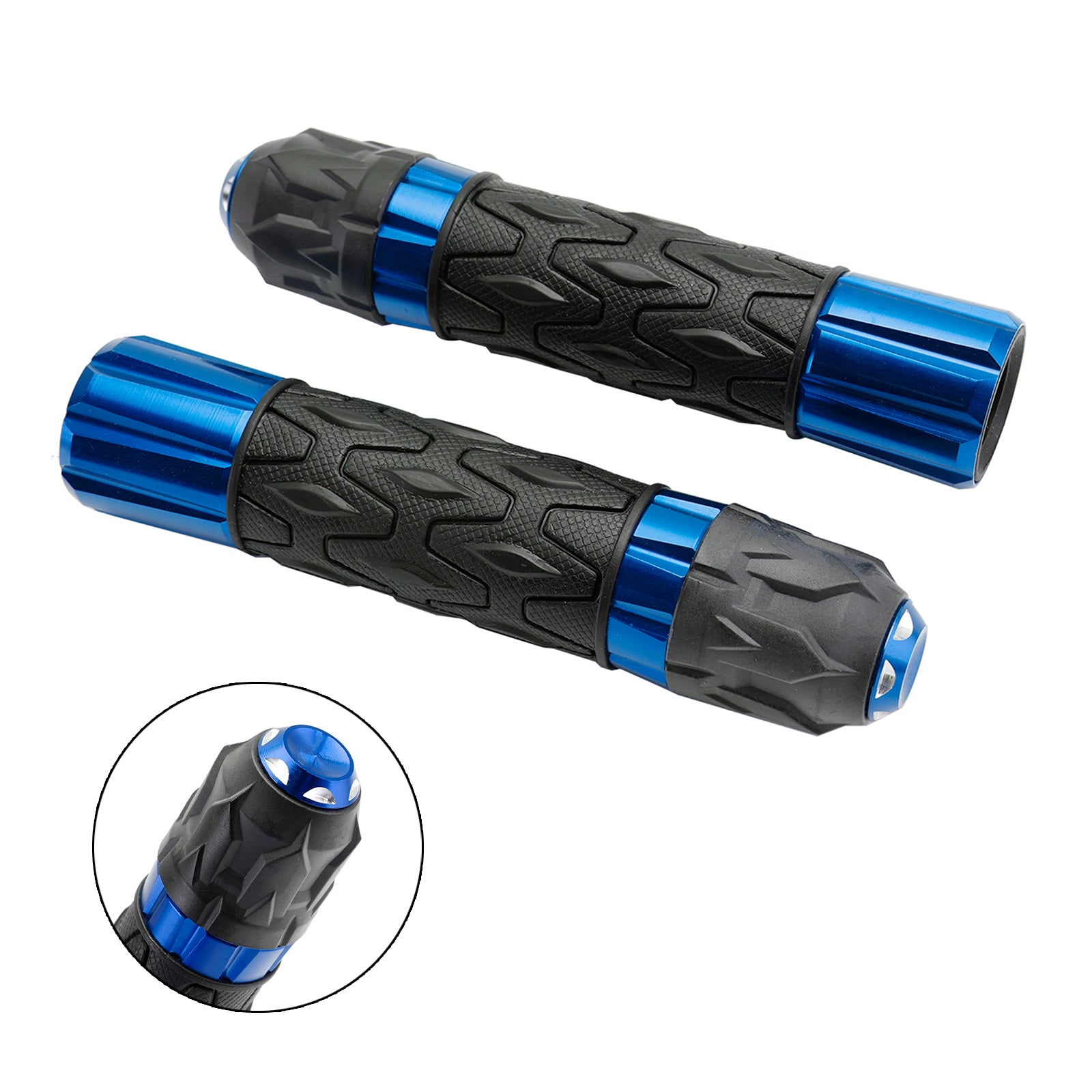 7/8"/22mm Motorfiets Stuur Handgrepen CNC Universeel Rood Voor Motorfietsen Zilver