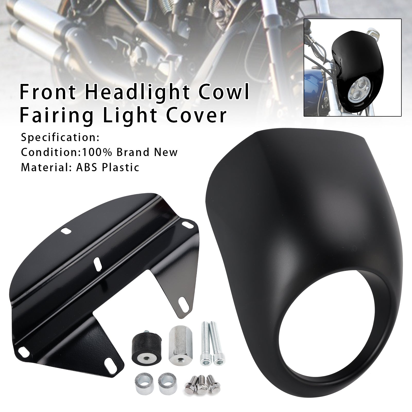 1973-up Sportster Dyna XL 883 1200 FX Headlight Fairing Light Cover