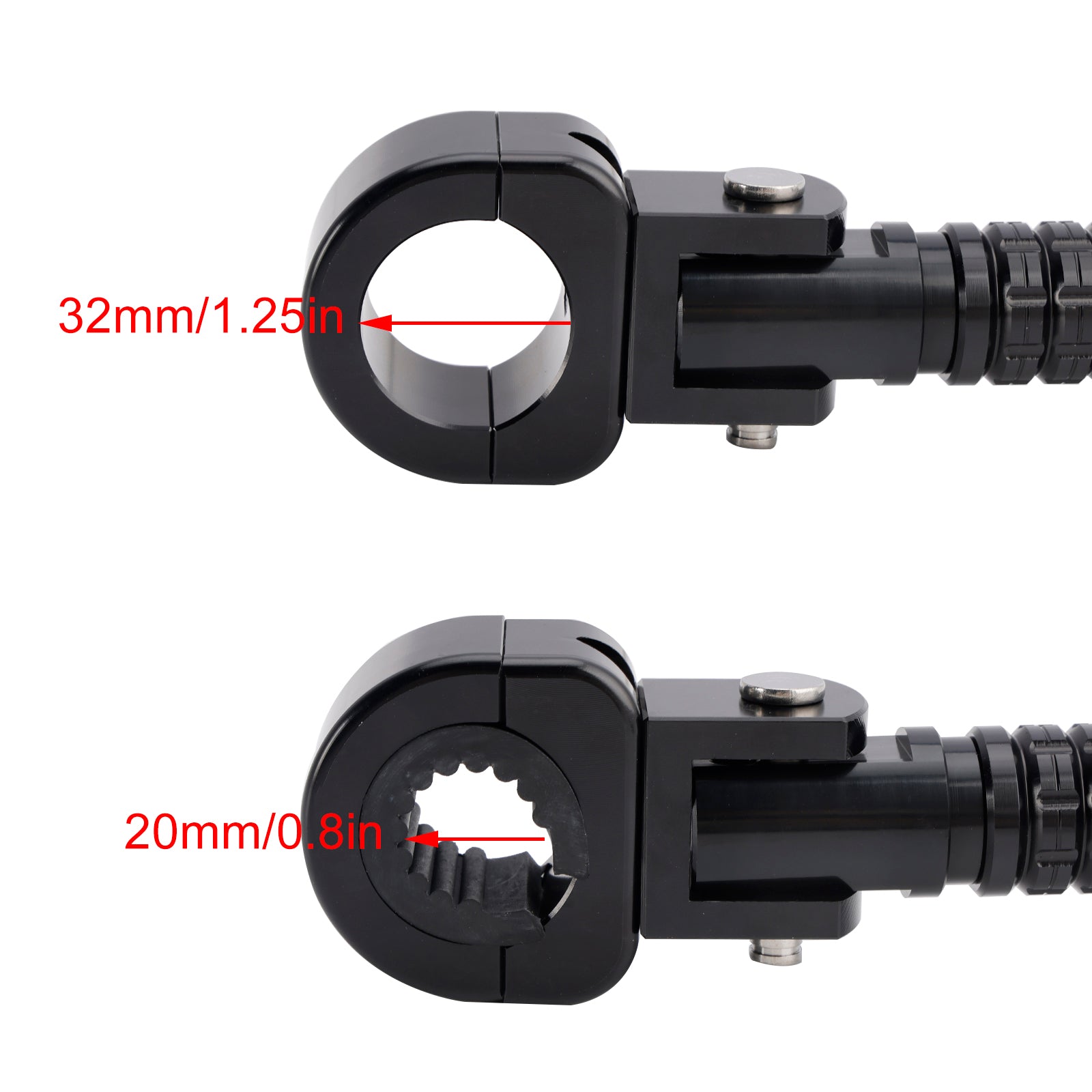 Apoios para os pés dianteiros universais adequados para motocicletas com 1.25" barras