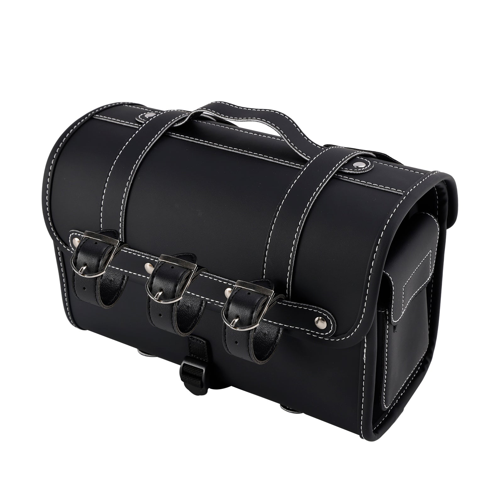 Sac de rangement latéral universel sac de rangement à bagages PU pour moto noir