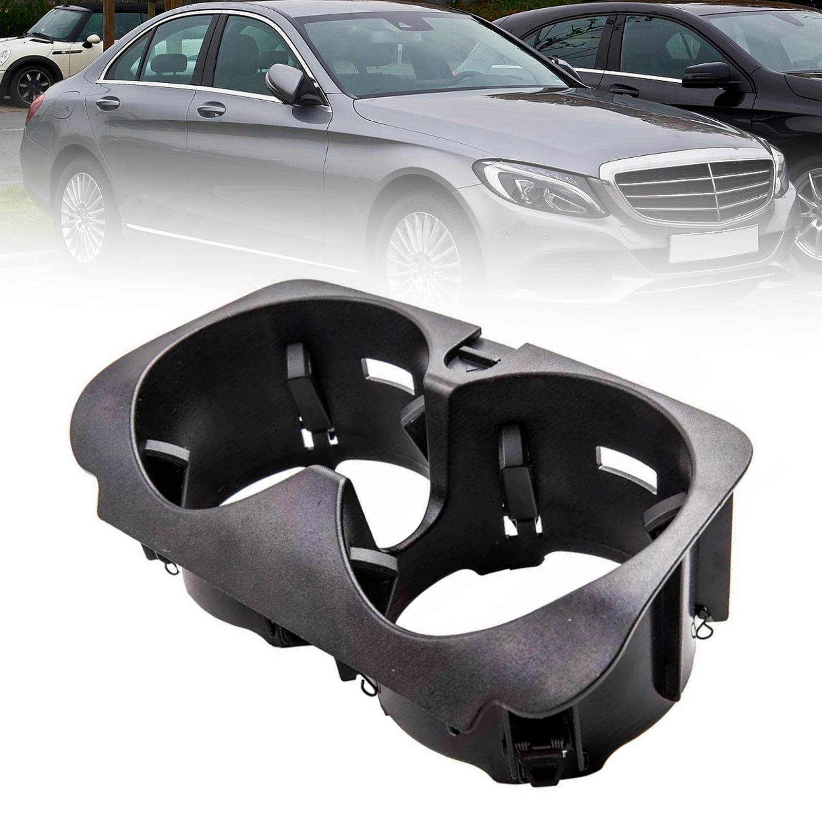 Front Dual Cup Holder Black 2056800691 For Mercedes-Benz W205 W213 2015-2018