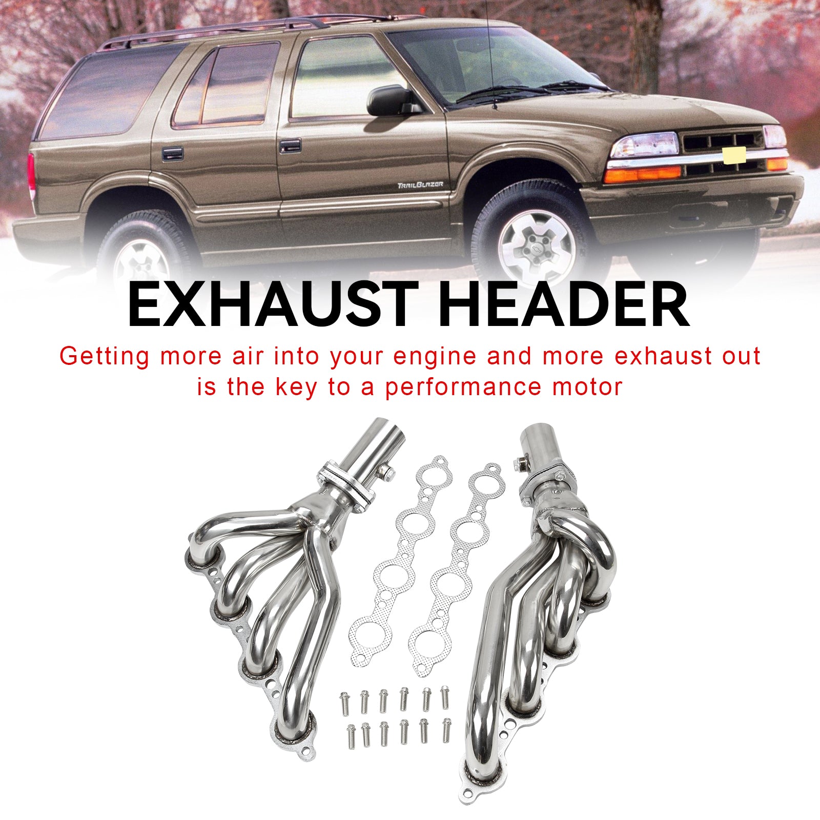 Grenrörshuvuden passar Chevrolet S10 Blazer LS1 Sonoma Swap Engine 1982-2004