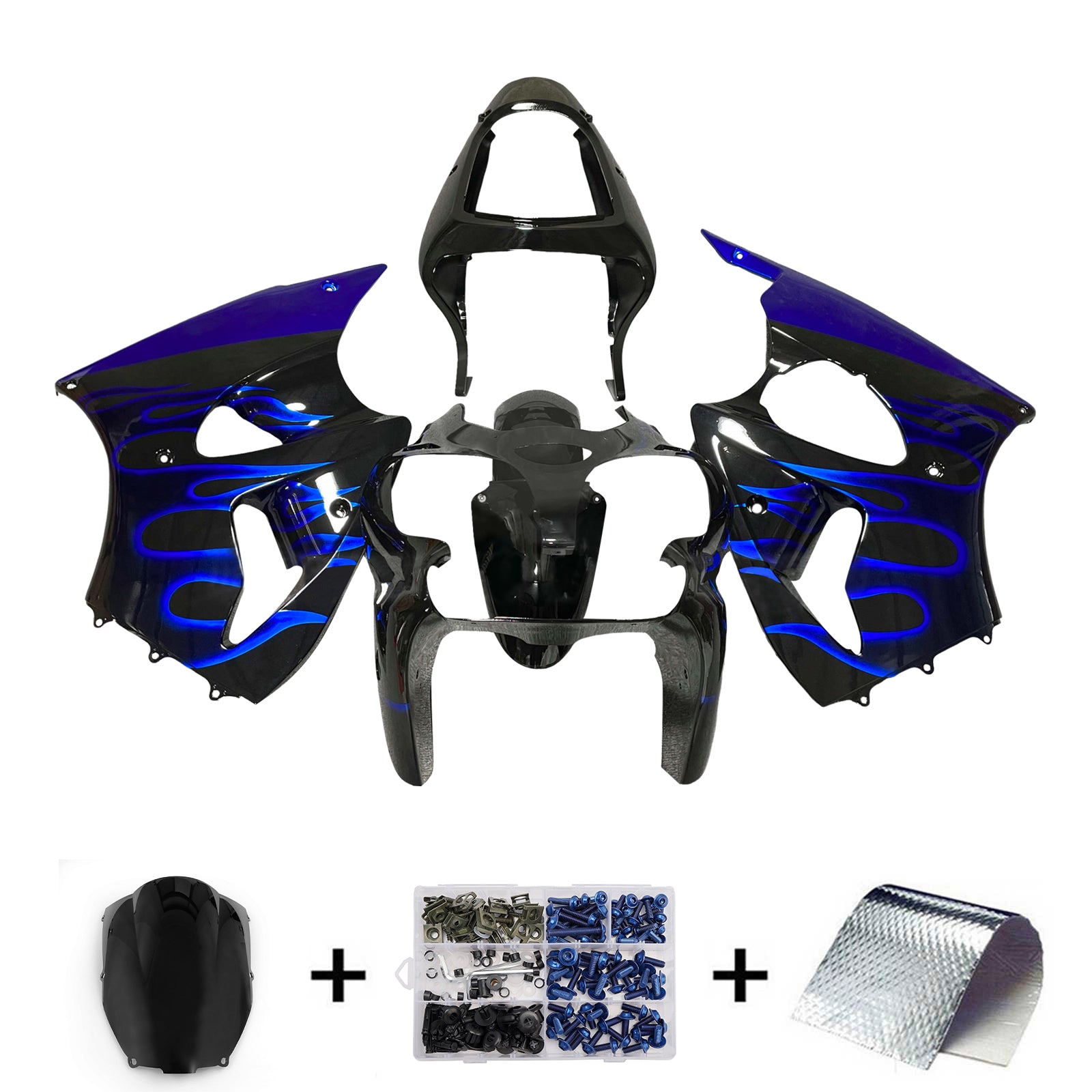 Injeksjon Fairing Kit karosseri for Kawasaki ZX6R 636 2000-2002 ZZR600 2005-2008