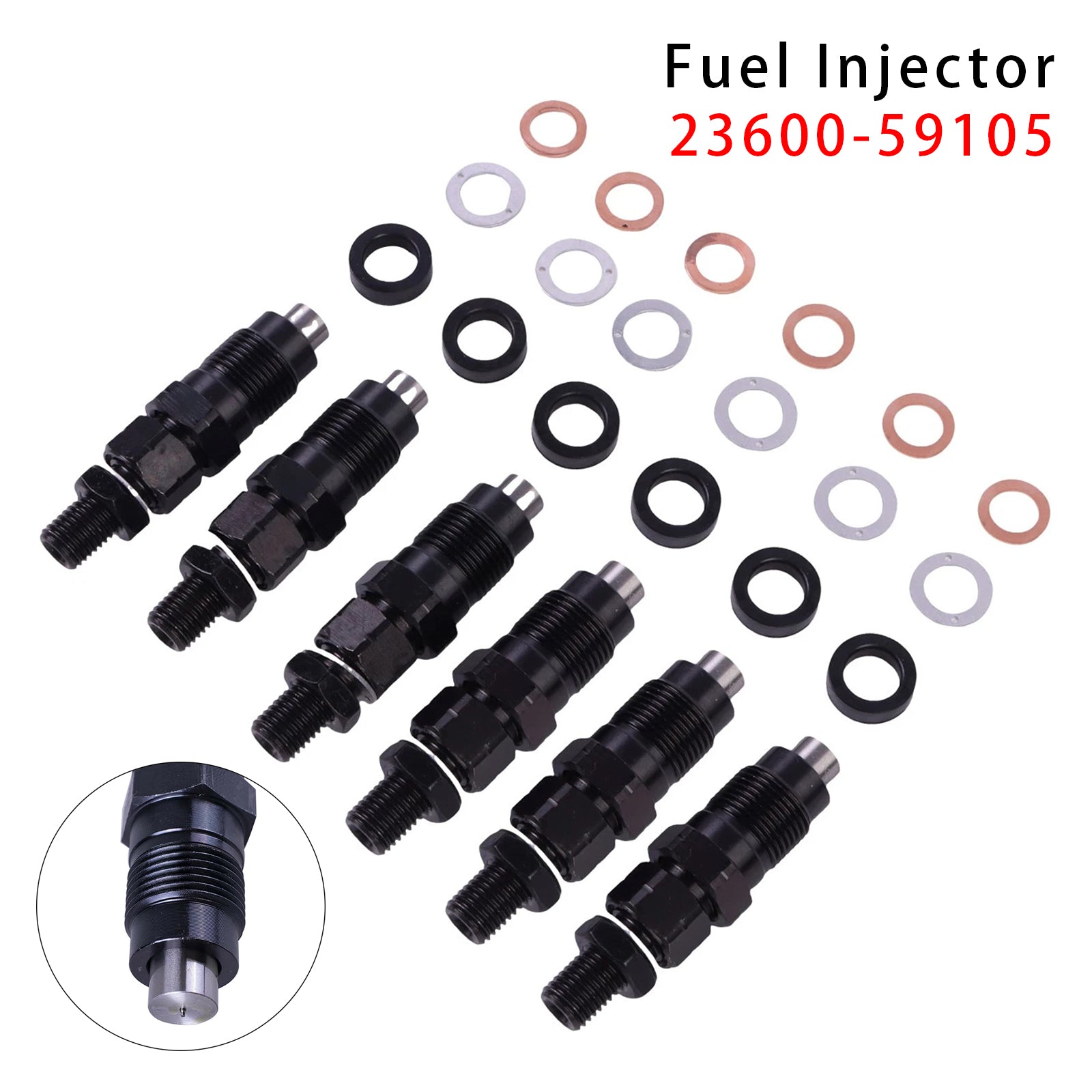 6Pcs Fuel Injector For Toyota 3L Hilux Hiace 2.8L Engine 23600-59105