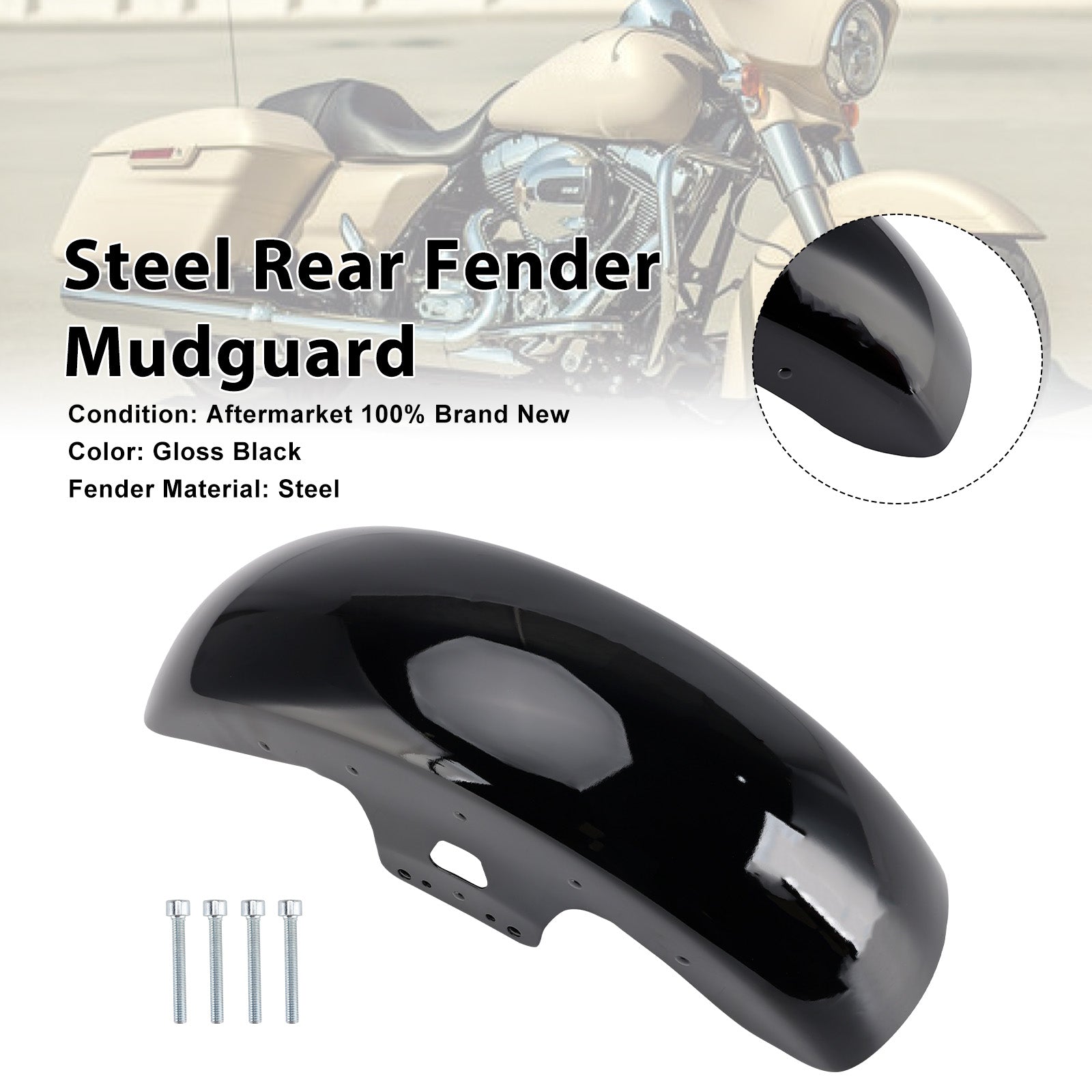 19" Steel Front Fender Fit For Touring Electra Road Street Glide 2014-2023