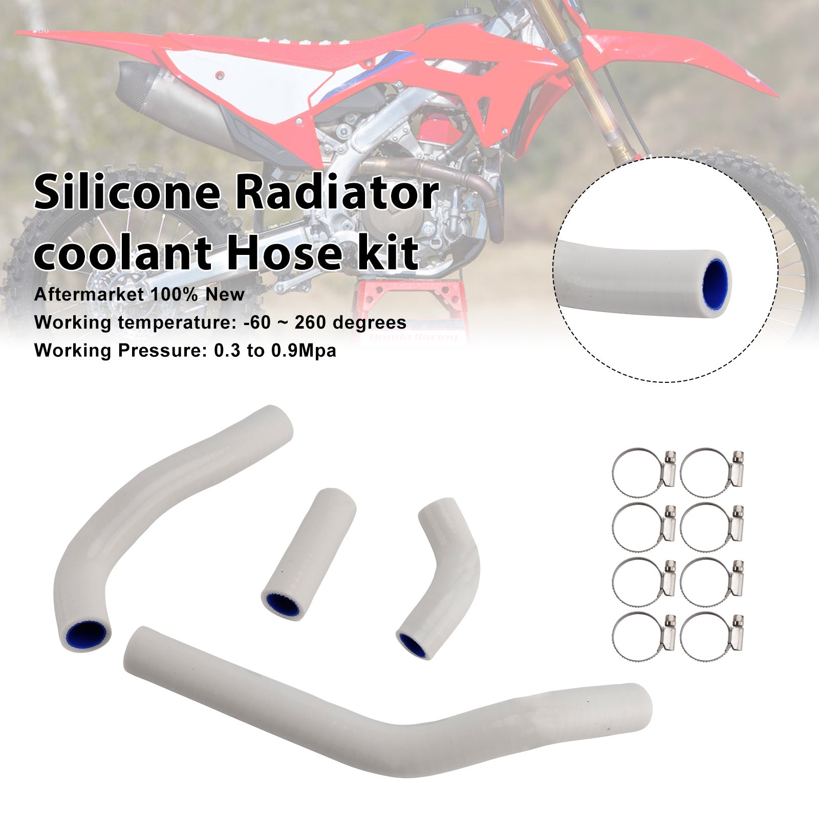 Silicone Radiator coolant Hose kit Fit For Honda CRF450R RX RWE 21-25