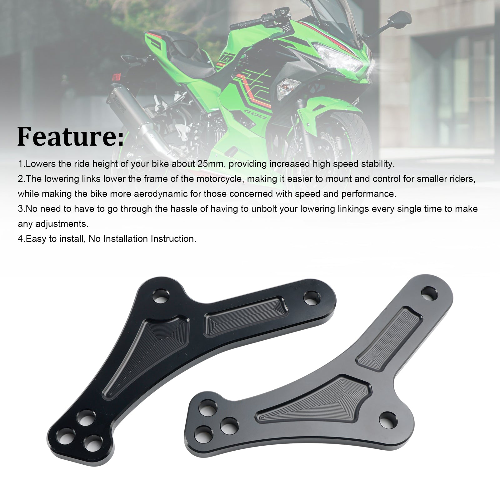 2023-2024 KAWASAKI ZX-25R ZX-4R Justerbara lägre upphängningslänkar för