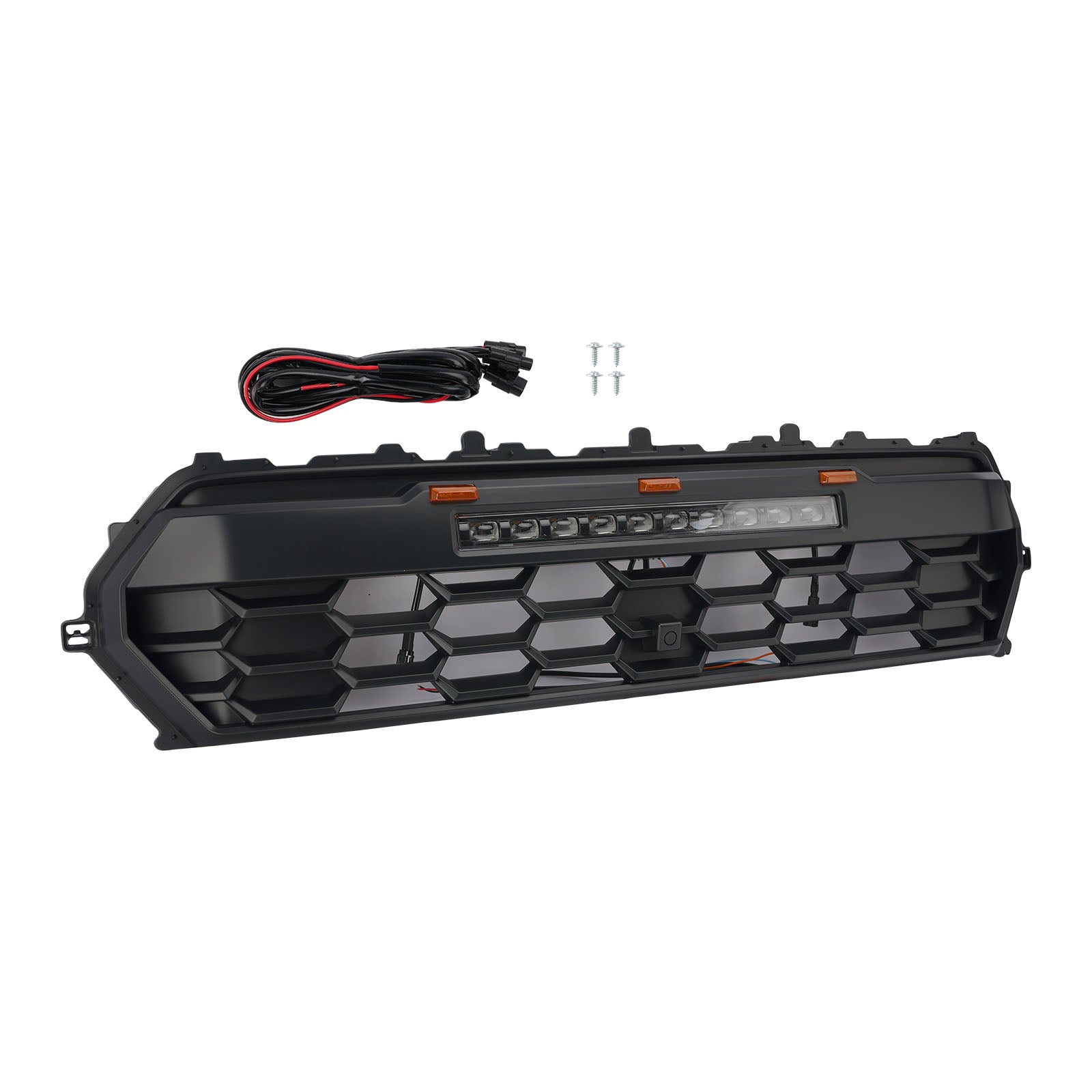 Black Front Bumper Grille Grill Fit Toyota Tacoma 2024+ With Led & Light Bar