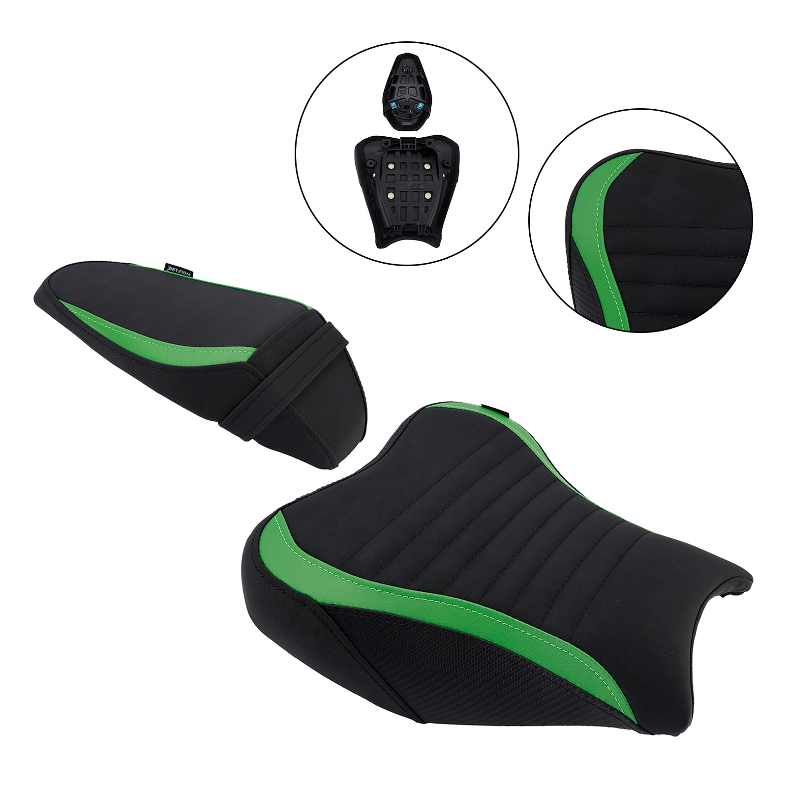 Complete Cushion Rider Passenger Seat Black Fits For Kawasaki Ninja Z900 17-24