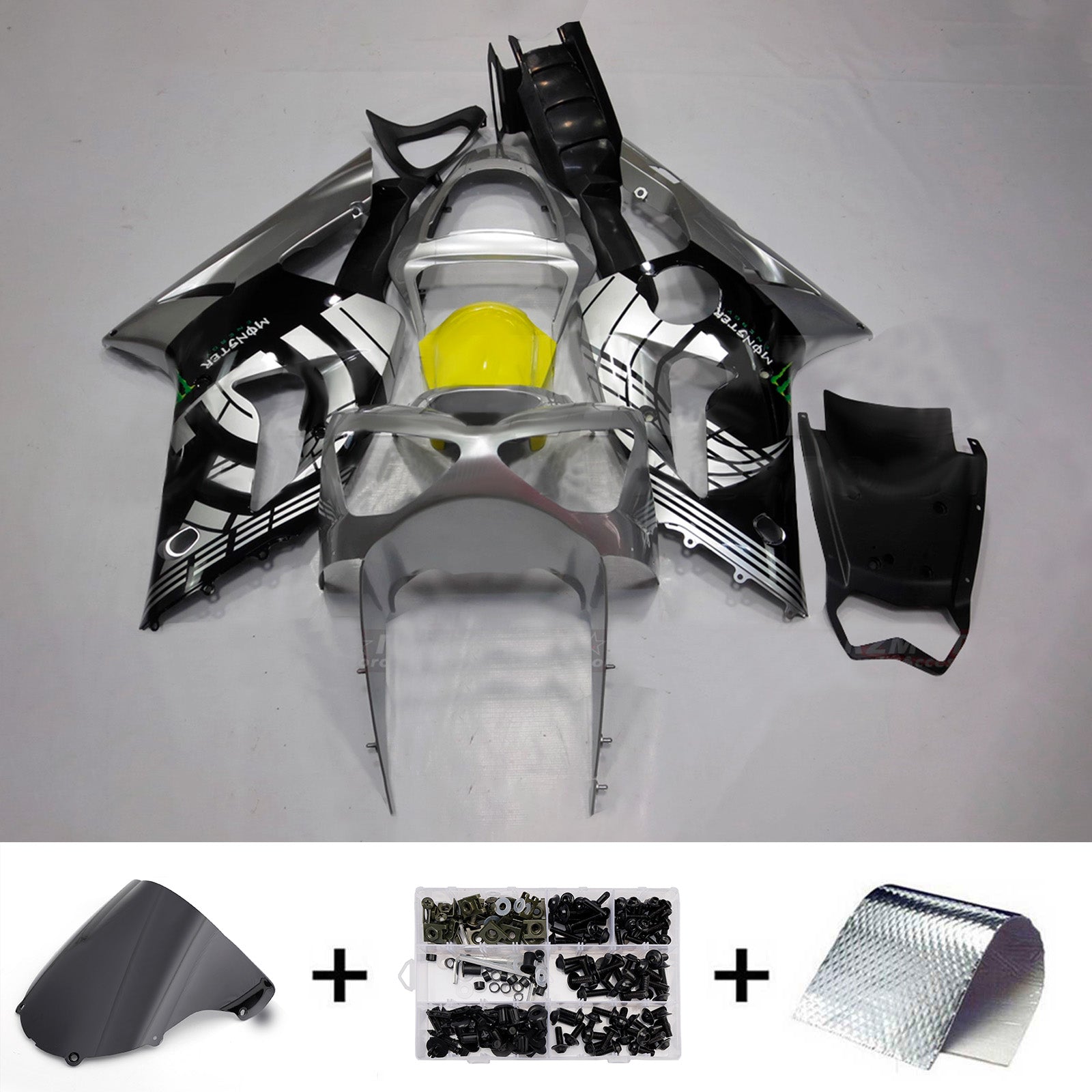 Injection Fairing Kit Bodywork Plastic ABS fit For Kawasaki ZX6R 636 2003-2004