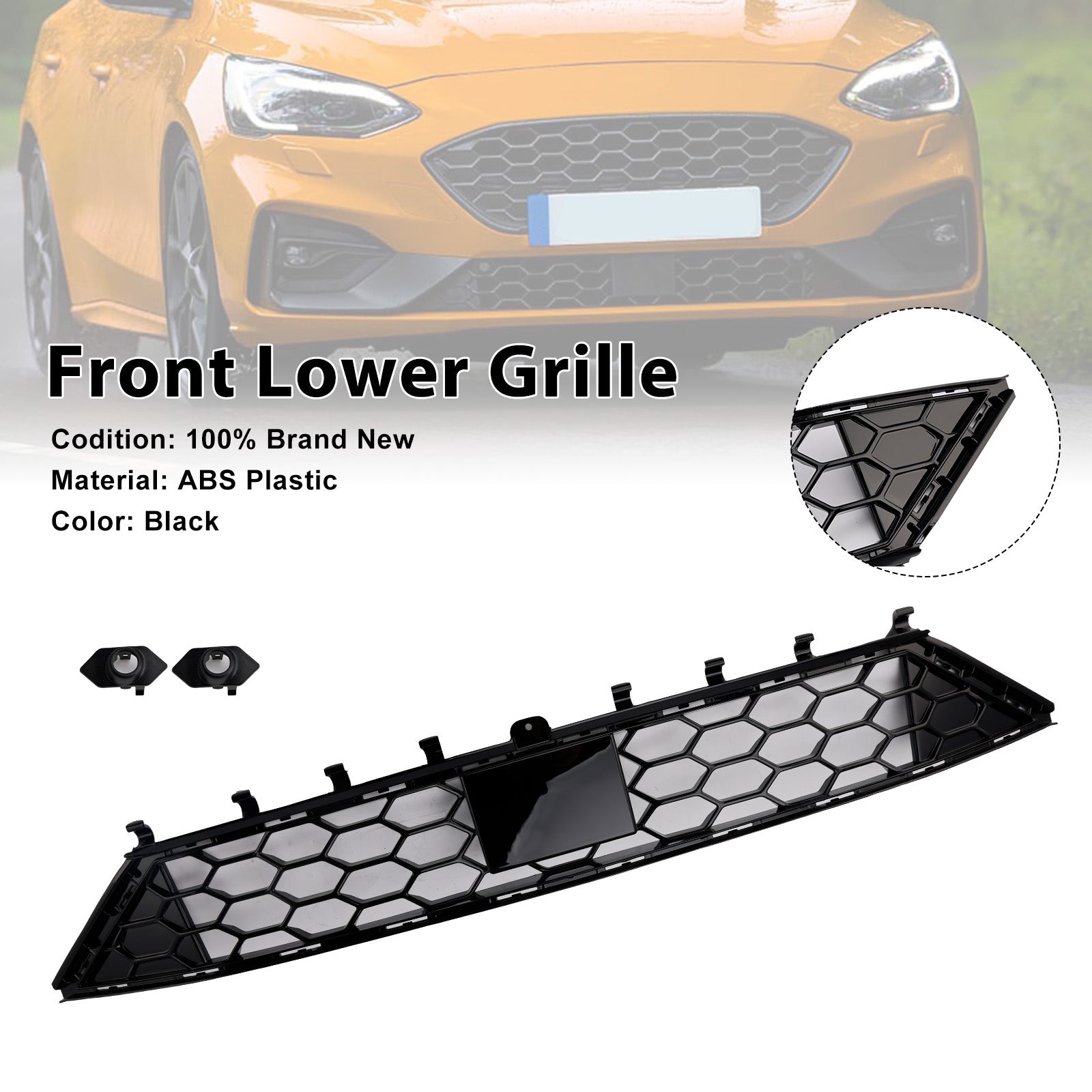Front Bumper Nedre Grille JX7B-17K945-TD Fit Ford Focus MK4 2018-2021 ST