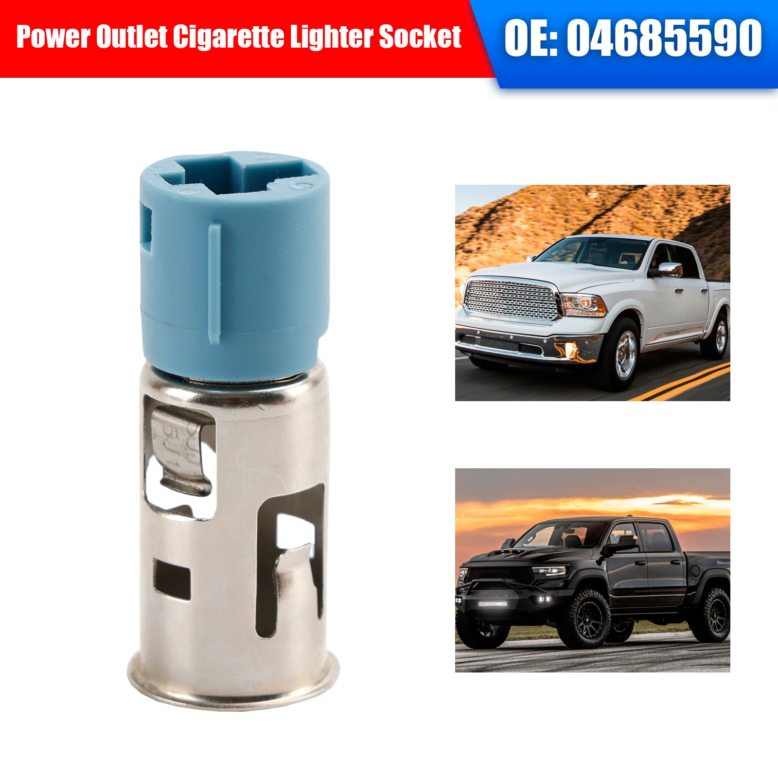 Power Outlet Cigarette Light Socket 04685590 for Dodge Ram Chrysler 300 200