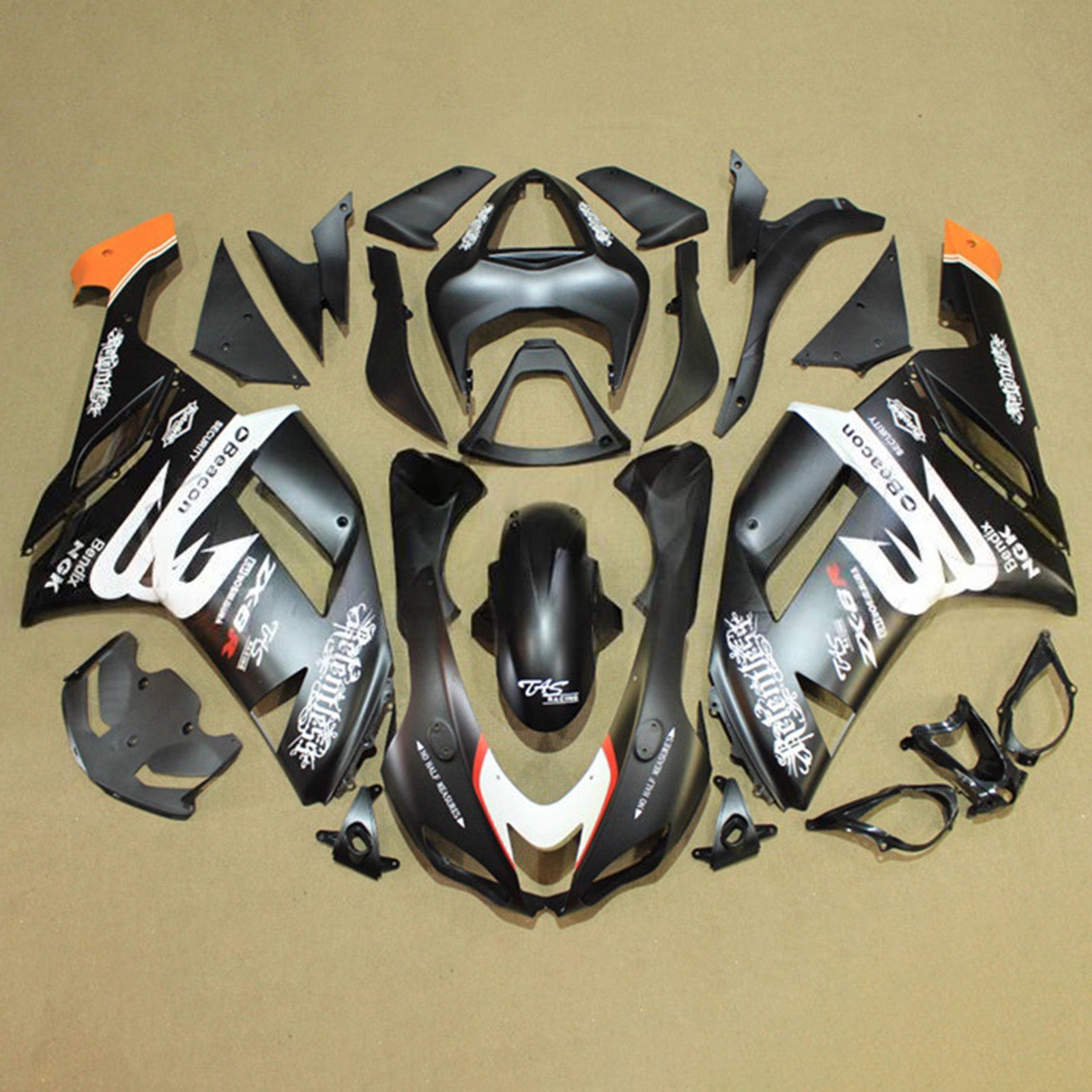 Injection Fairing Kit Bodywork Plastic ABS fit For Kawasaki ZX6R 636 2007-2008