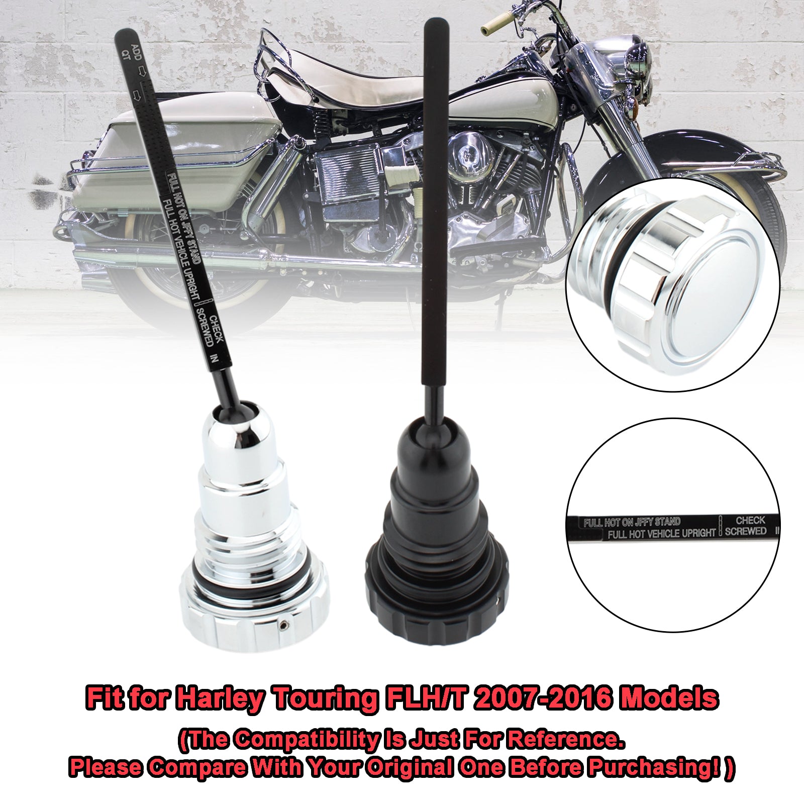 2007-2016 Harley Touring FLH/T Modeller Oljediptick Tank Cap Plug för Touring FLH/T