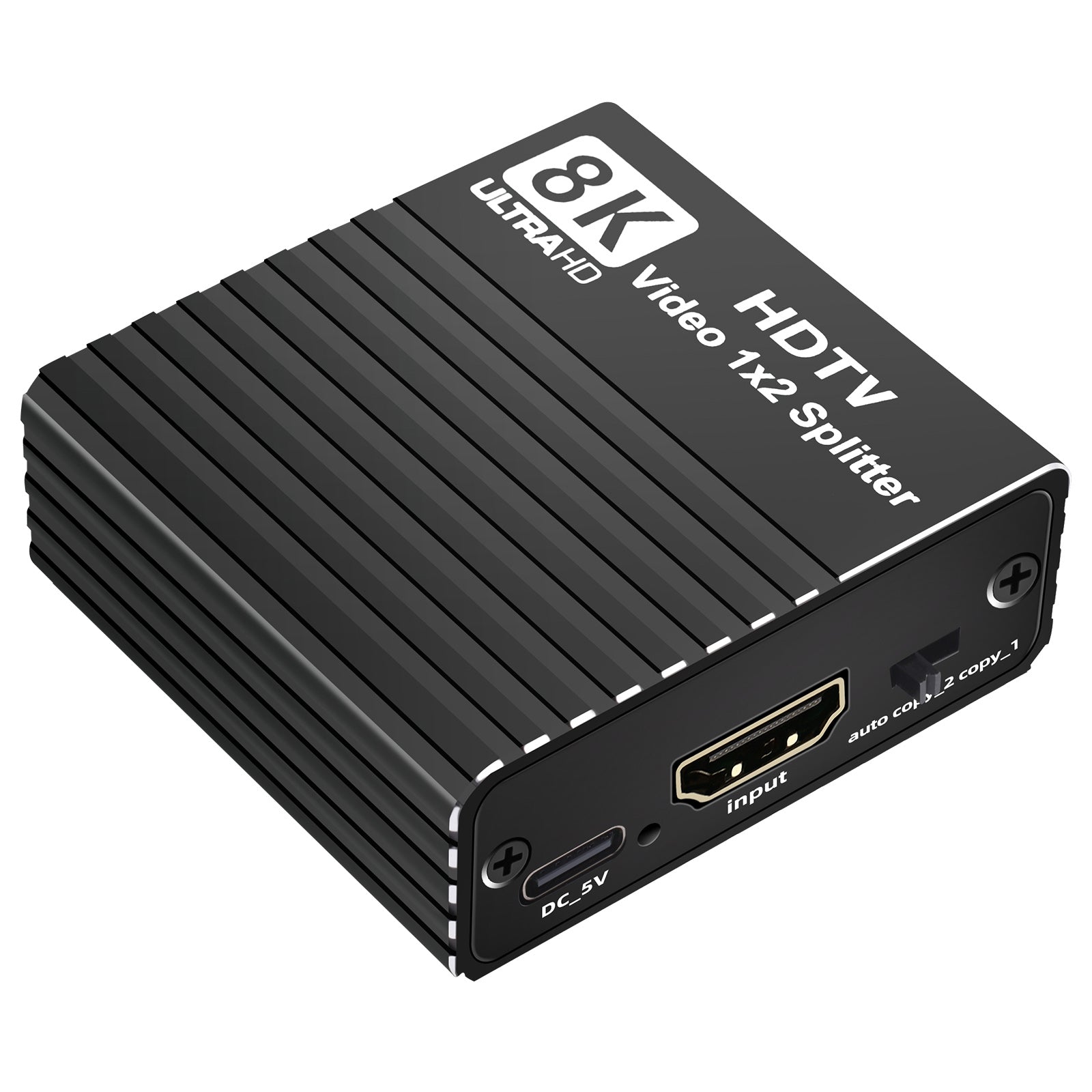 8K HDMI 1 naar 2 splitter HD2.1 8K60hz/4K120hz/1080P240hz met EDID-splitter 1x2