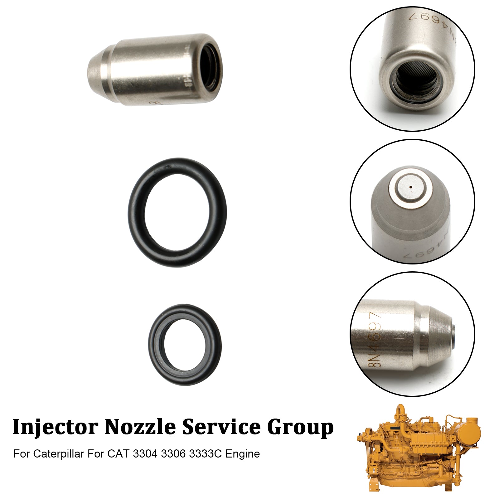 Boquilla de inyector de combustible 5M4086 8M1584 8N4697 9F0160 compatible con Caterpillar 3304 3306
