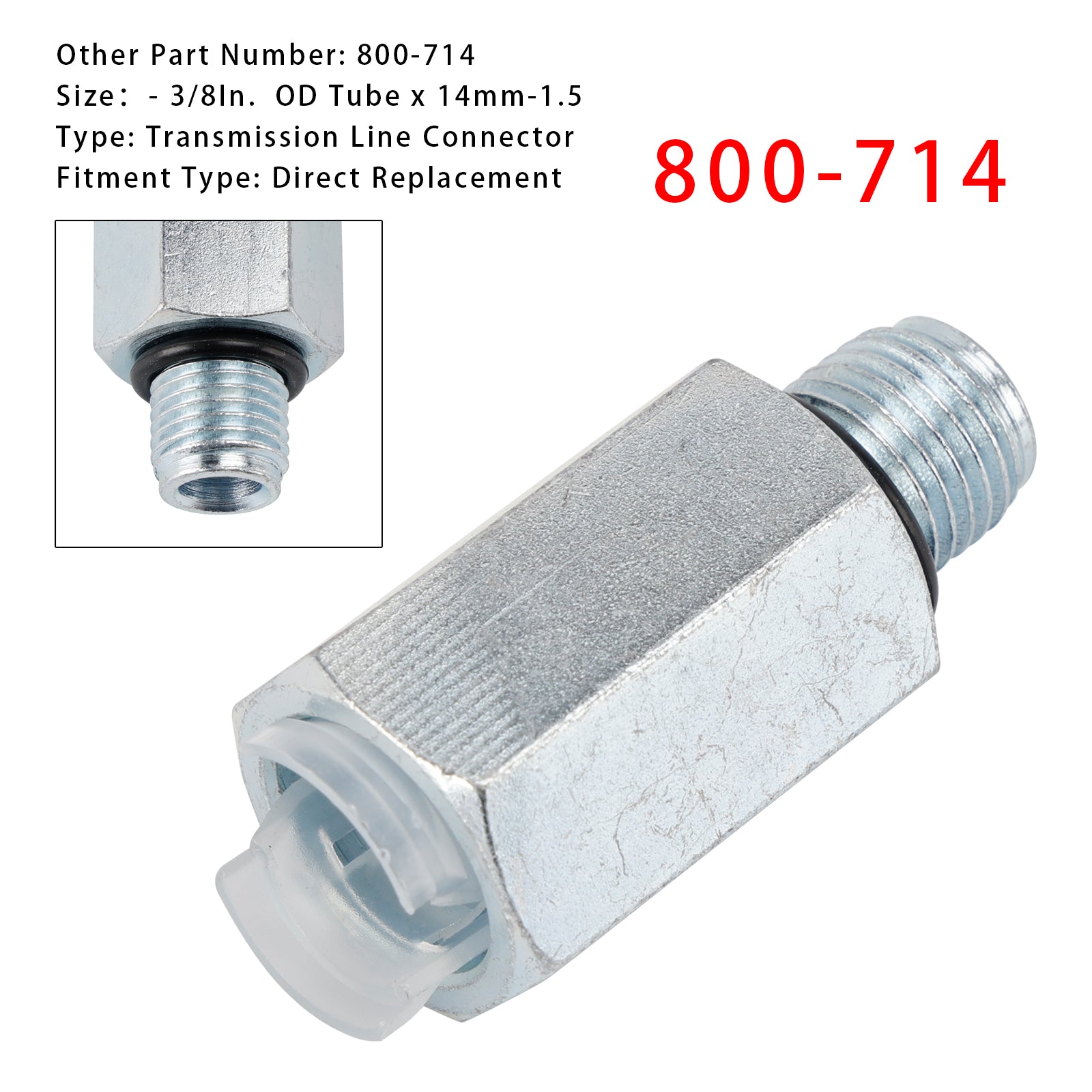 800-714 Transmissielijnconnector - 3/8In. Buitendiameter buis x 14 mm-1,5 1 ST