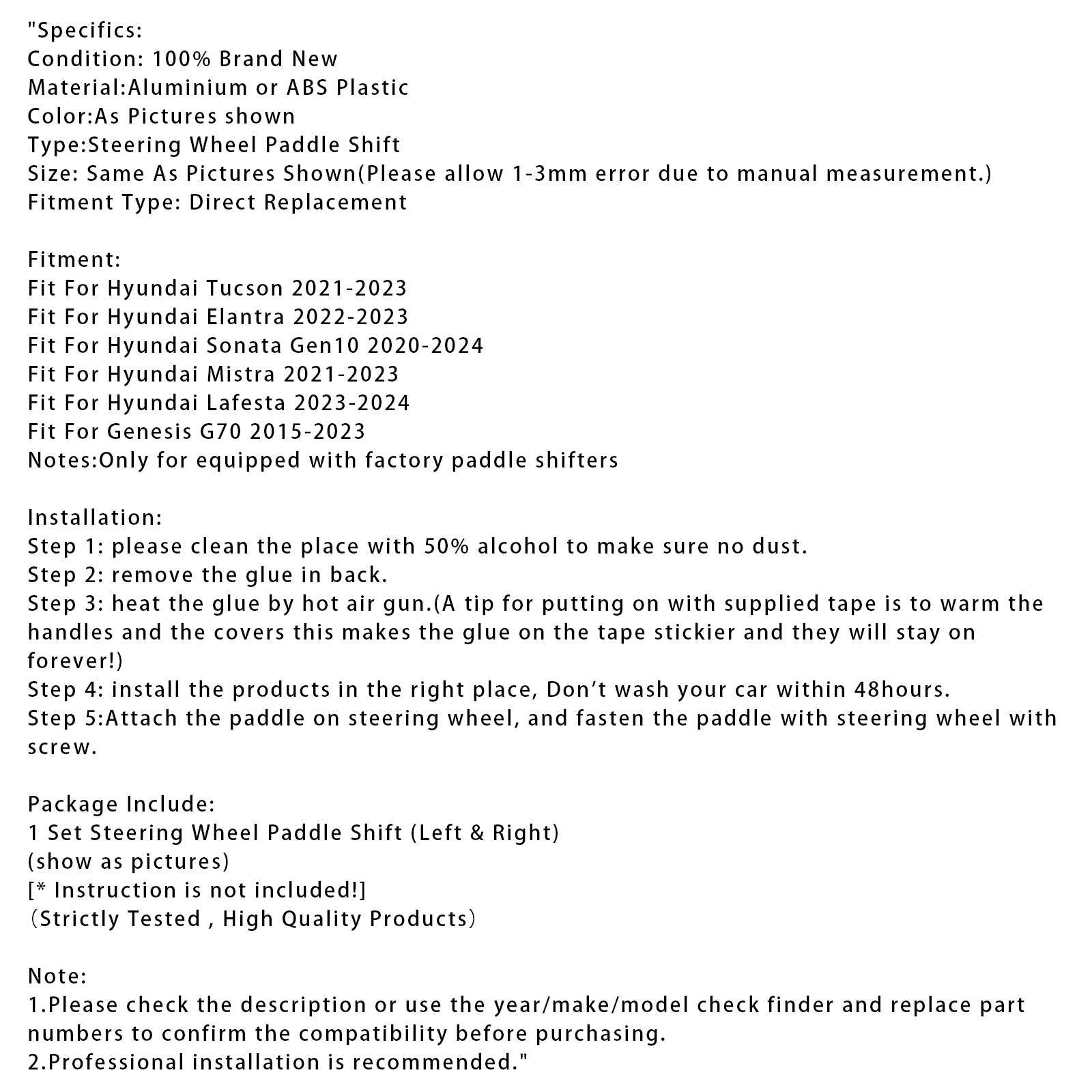 Extension de paletteur de volant pour Hyundai Tucson