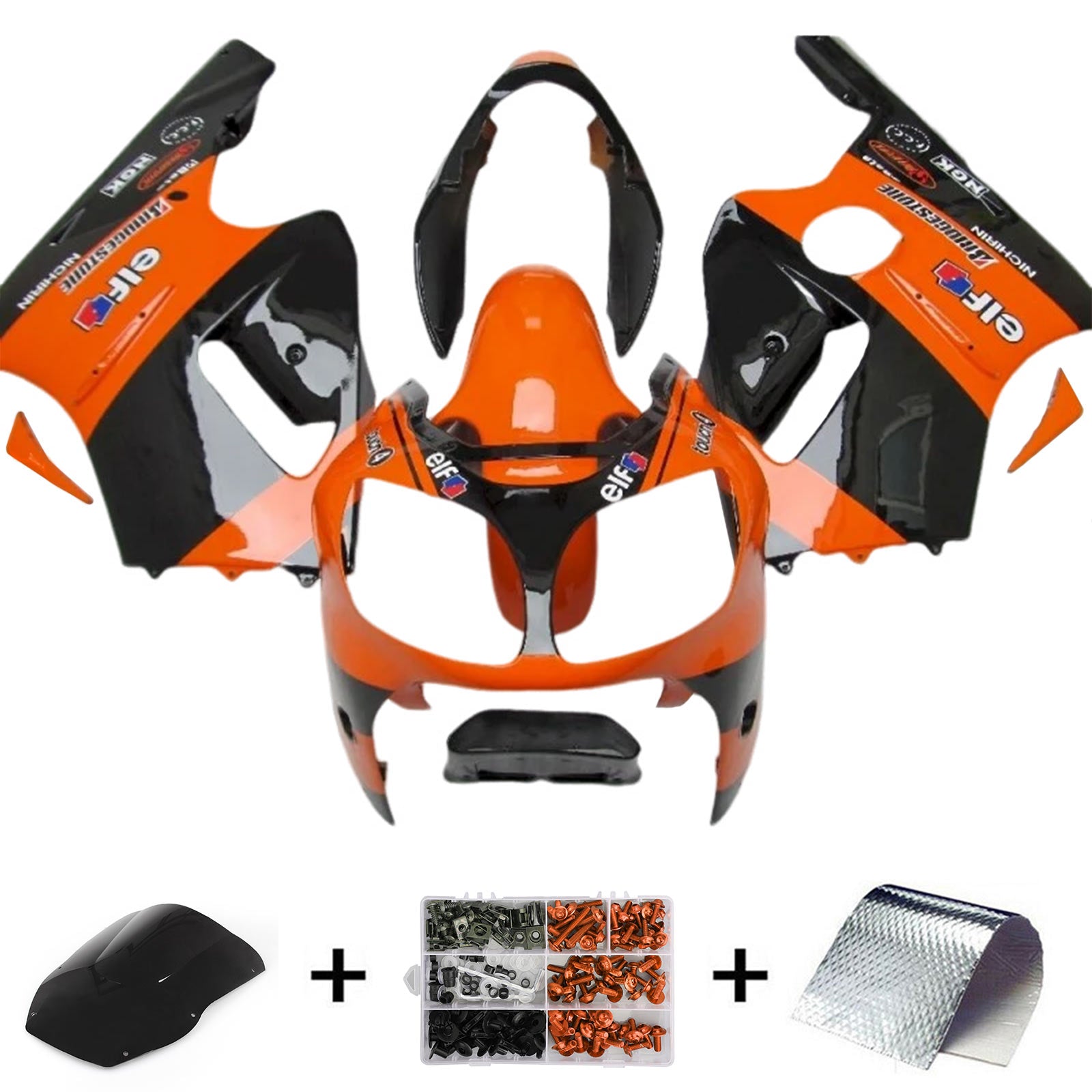 2000-2001 Kawasaki ZX12R Injektionsmässa kit Kroppsarbete Plastisk ABS