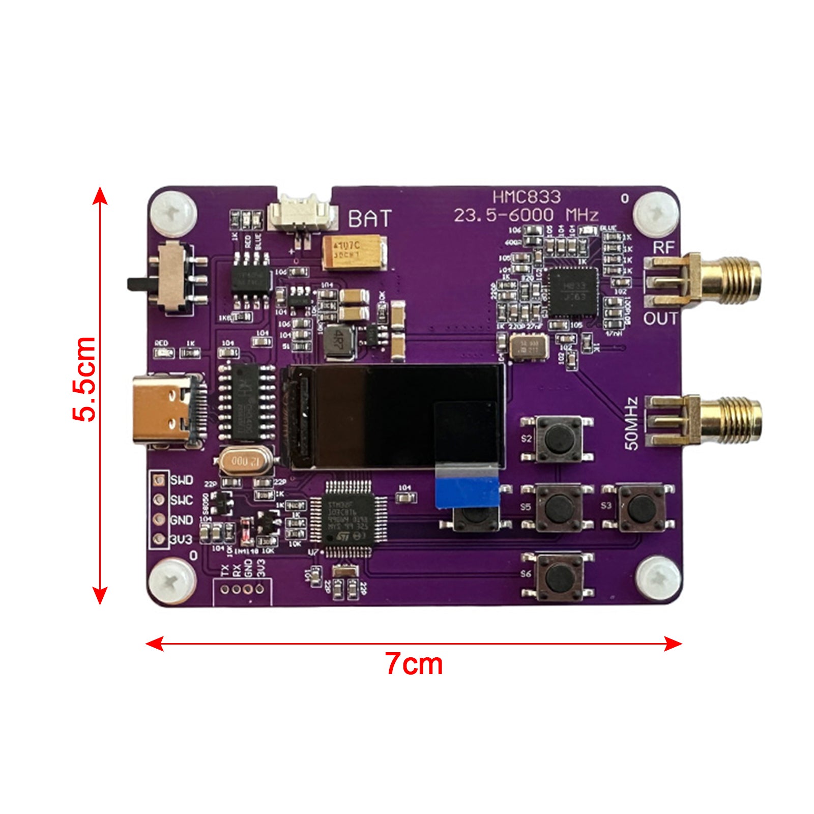 6GHz RF-signaalgenerator 23,5-6000MHz Toetsenbordversie Oled-scherm HMC833
