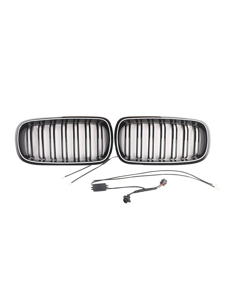 Double Slat Front Bumper Kidney Grille Fit BMW X5/X6 F15 F16 2013-2018