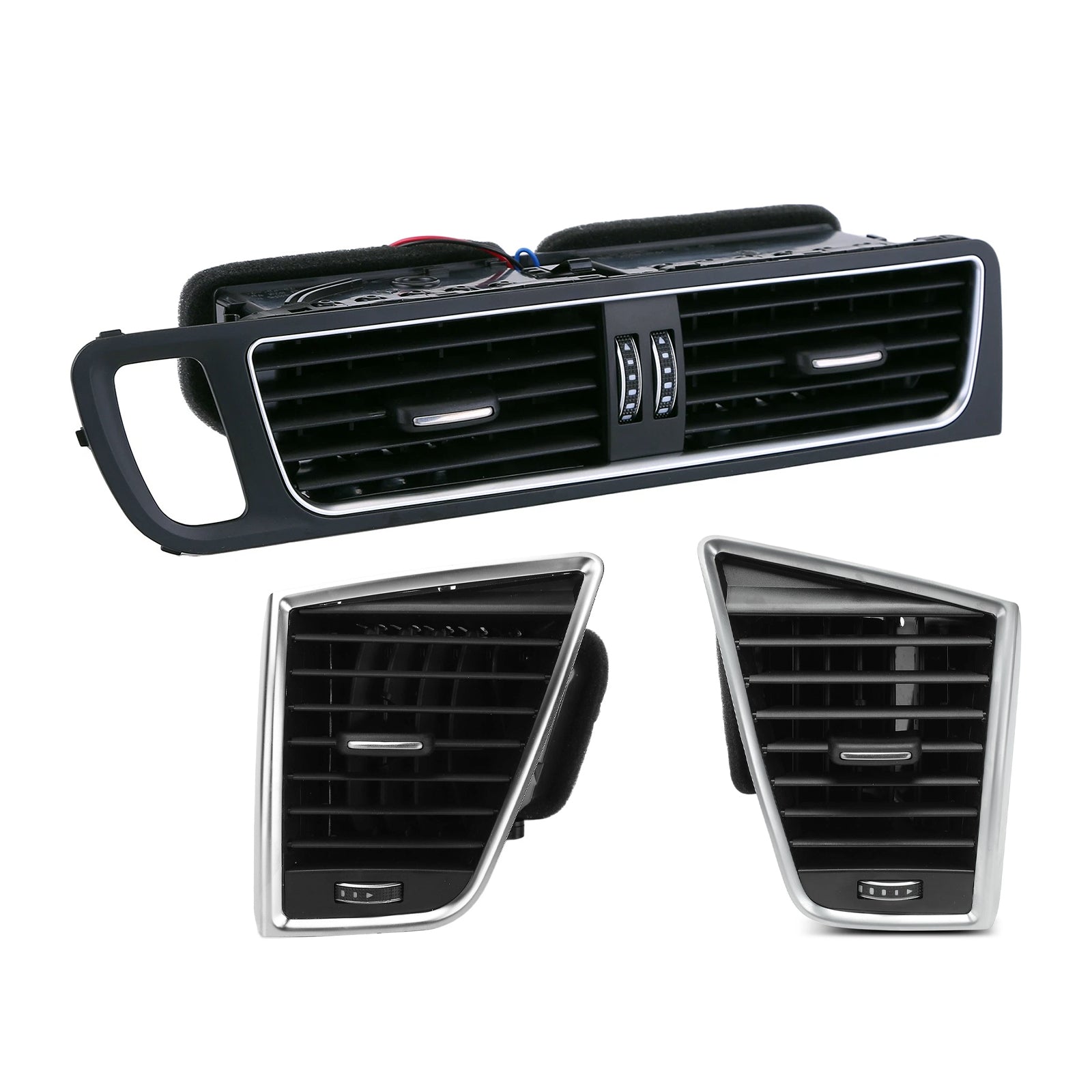 For Audi Q5 8RB 2.0 3.0 TDI quattro 2009-2017 3pcs Center Panel Dash Louver Air Vent A/C Outlet 8R1820901 8R1820951