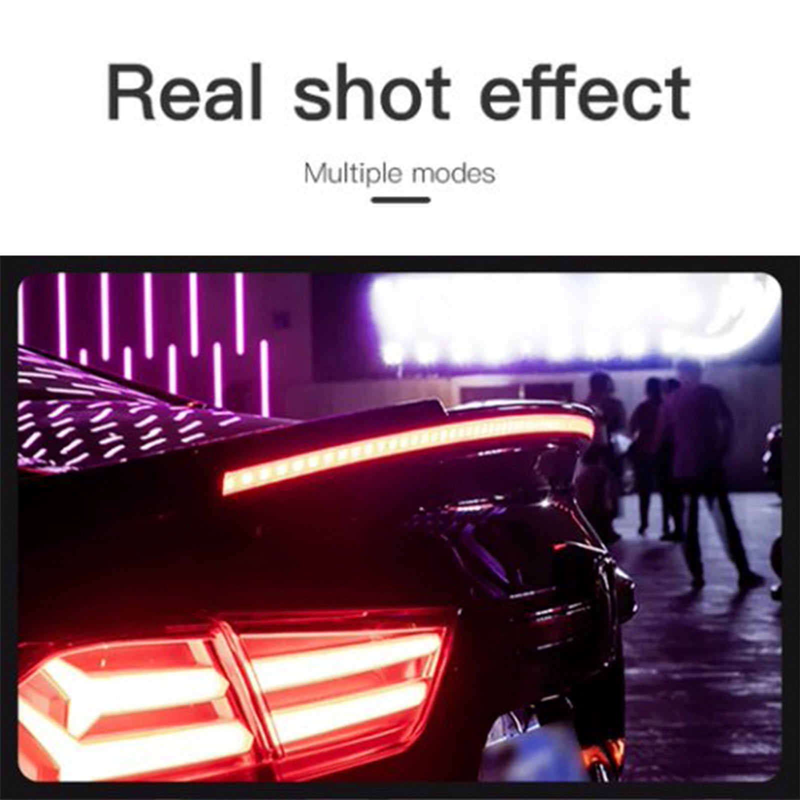 Lámpara de serpentina trasera de coche, luz LED de fibra de carbono, alerón trasero, labio, freno, maletero, rojo, 1,3 M