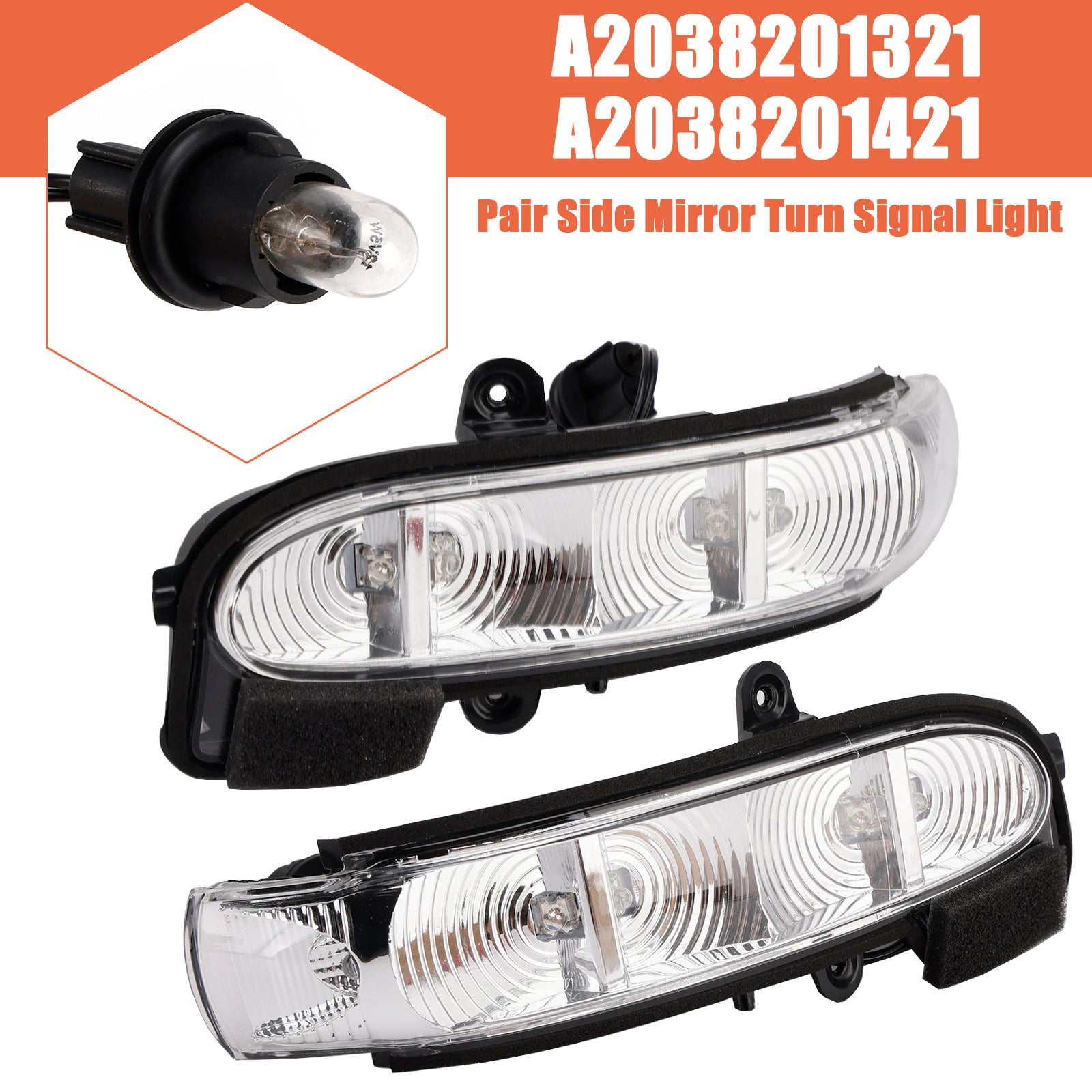 Pair Side Mirror Turn Signal Light for Mercedes-Benz W211 S211 W463