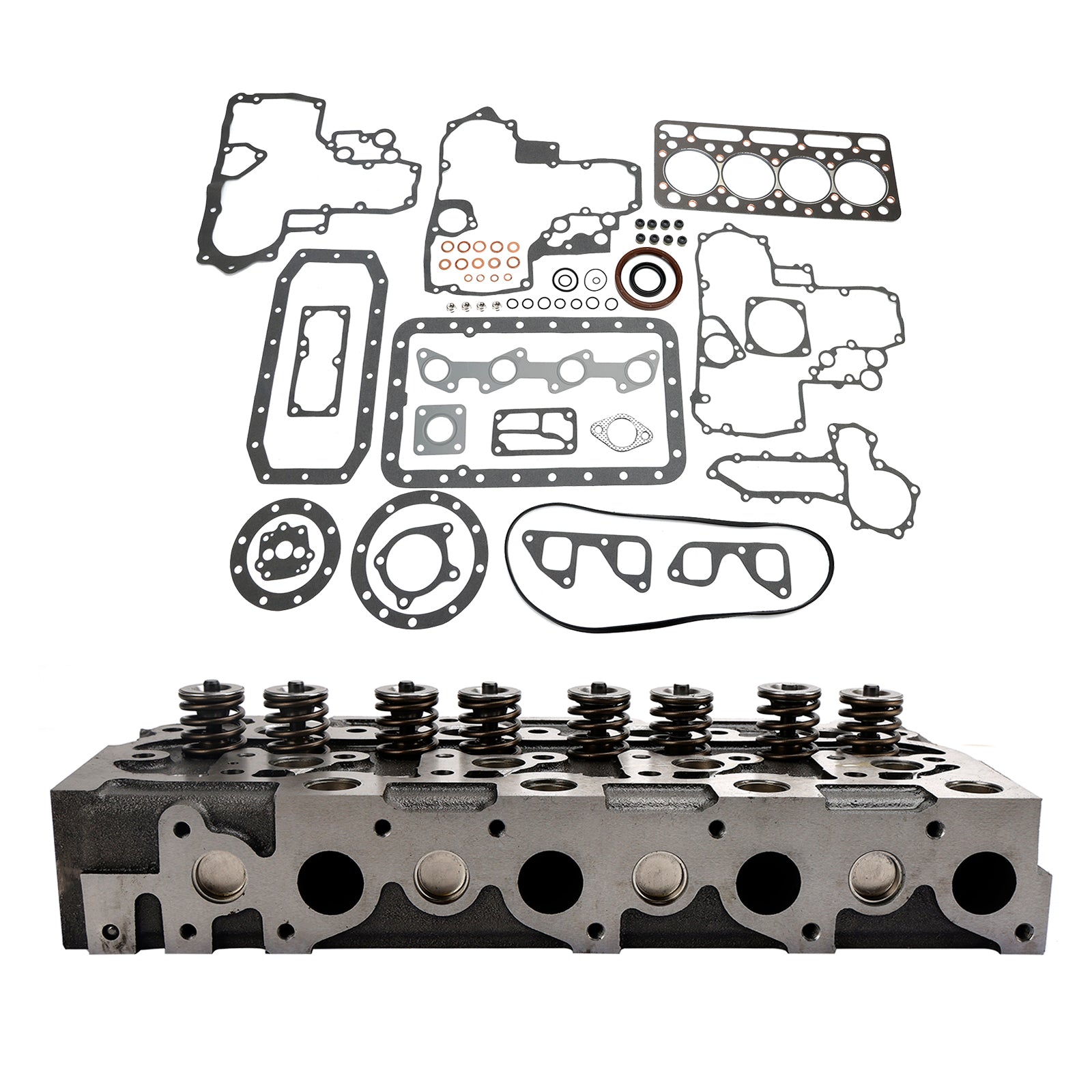 Complete cilinderkop + pakkingset voor Kubota V1902 Holland schranklader L555 L553