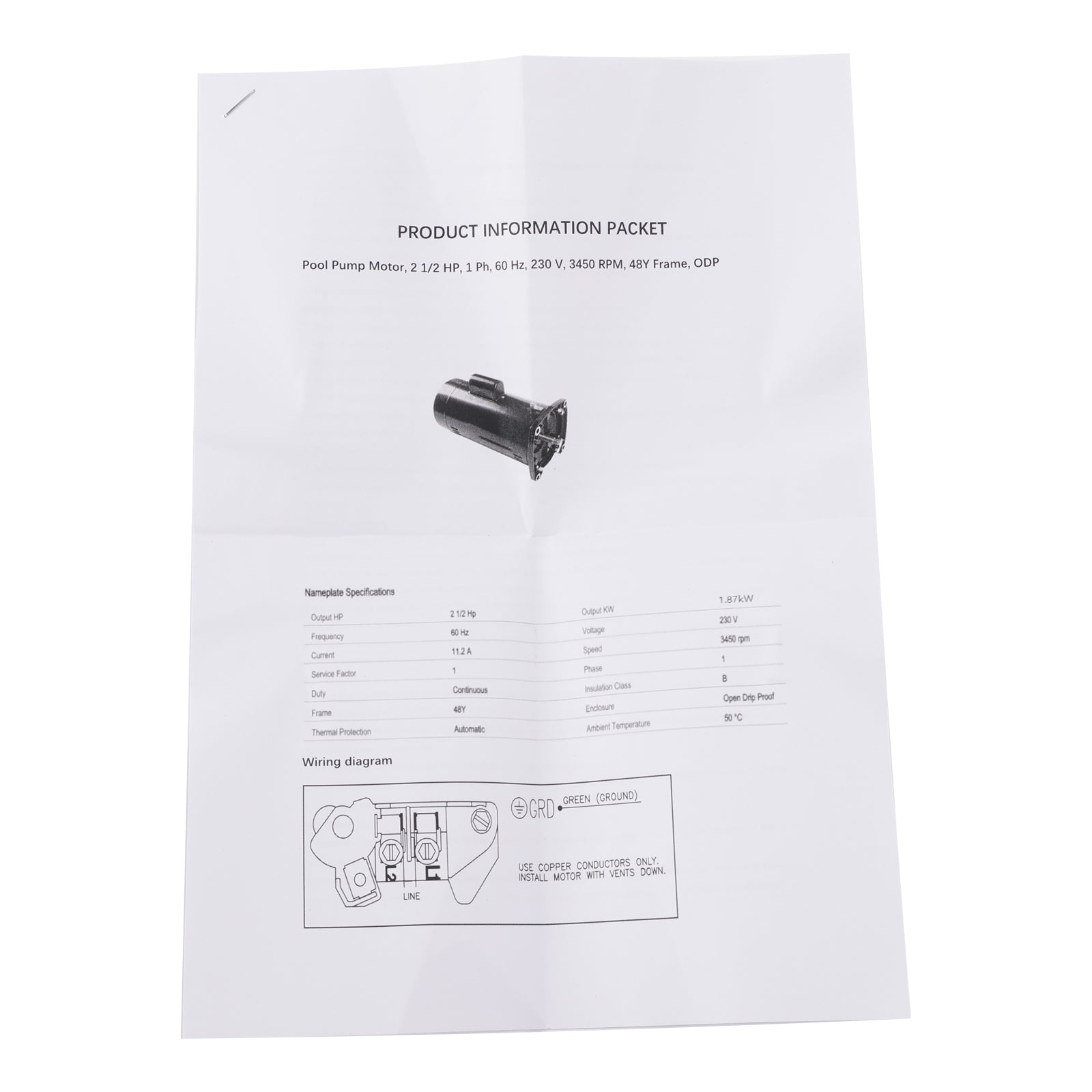 USQ1252 Motor plaveckého bazénu 2,5 HP 230V 48Y SQURE PRÍRAVA S súpravami PS-200