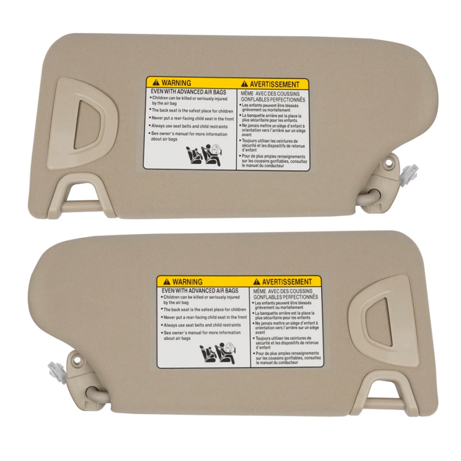 2 piezas de parasol beige izquierdo para Nissan Altima 2013-2018 & Derecha 96401-3TA2A 96400-3TA2A