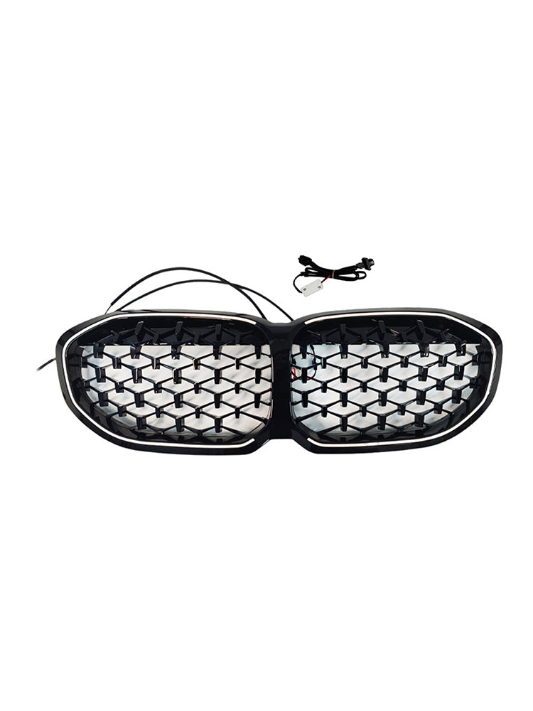 Diamond Front Kidney Grill Grille Fit BMW 1 Series F40 2019-2024 Gloss Black