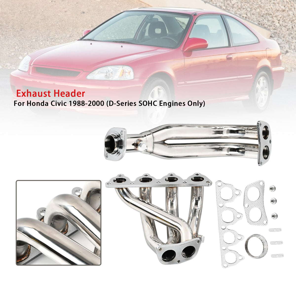 1993-1997 Honda Del Sol (D-Series SOHC Engines Only) Exhaust Manifold Headers Generic