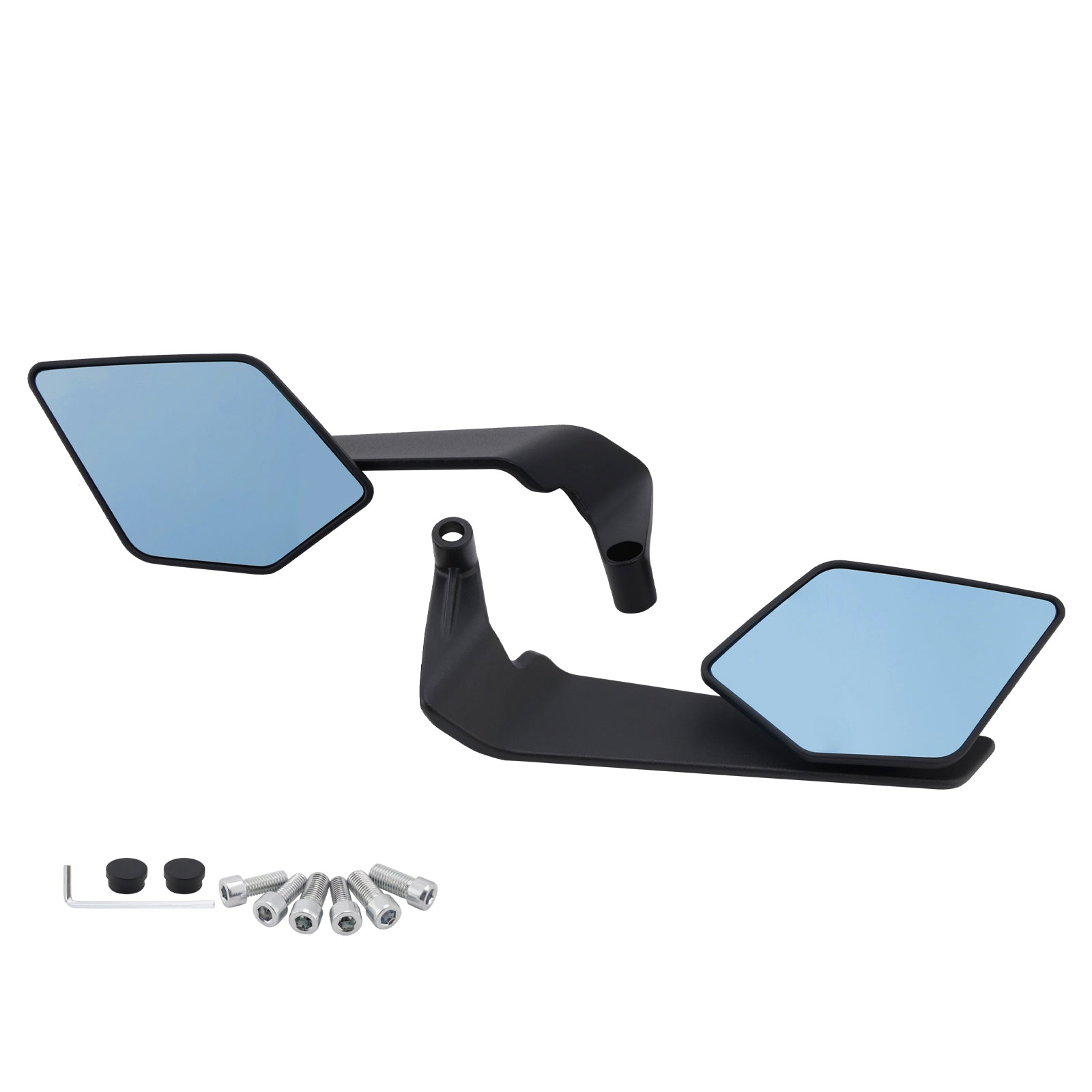Winglet Mirror Set Blue Glass For Trident 660 Street Triple R RS 765 2022-2024