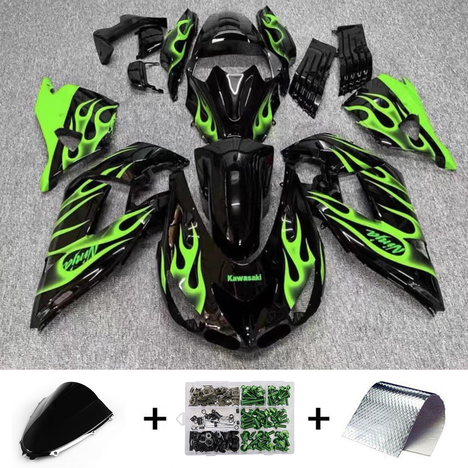 Injection Fairing Kit Bodywork fit For Kawasaki ZX14R ZZR1400 2006-2011