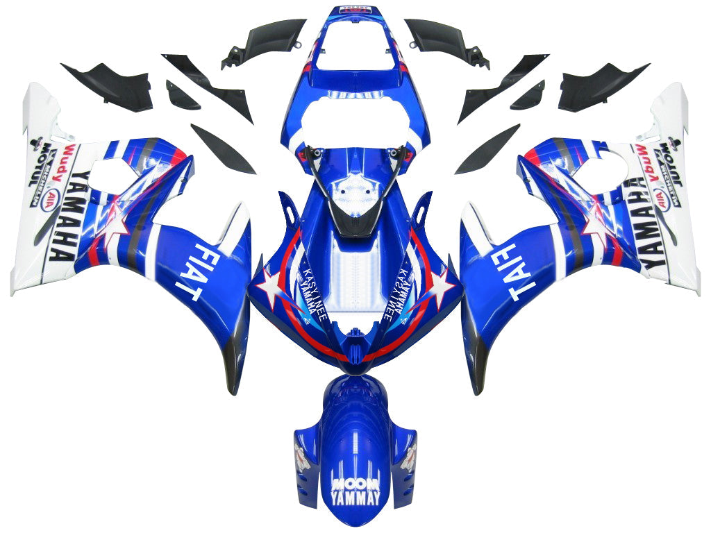 Yamaha R6 2003-2004 & Kit de carénage multicolore bleu pour YZF R6S 2006-2009