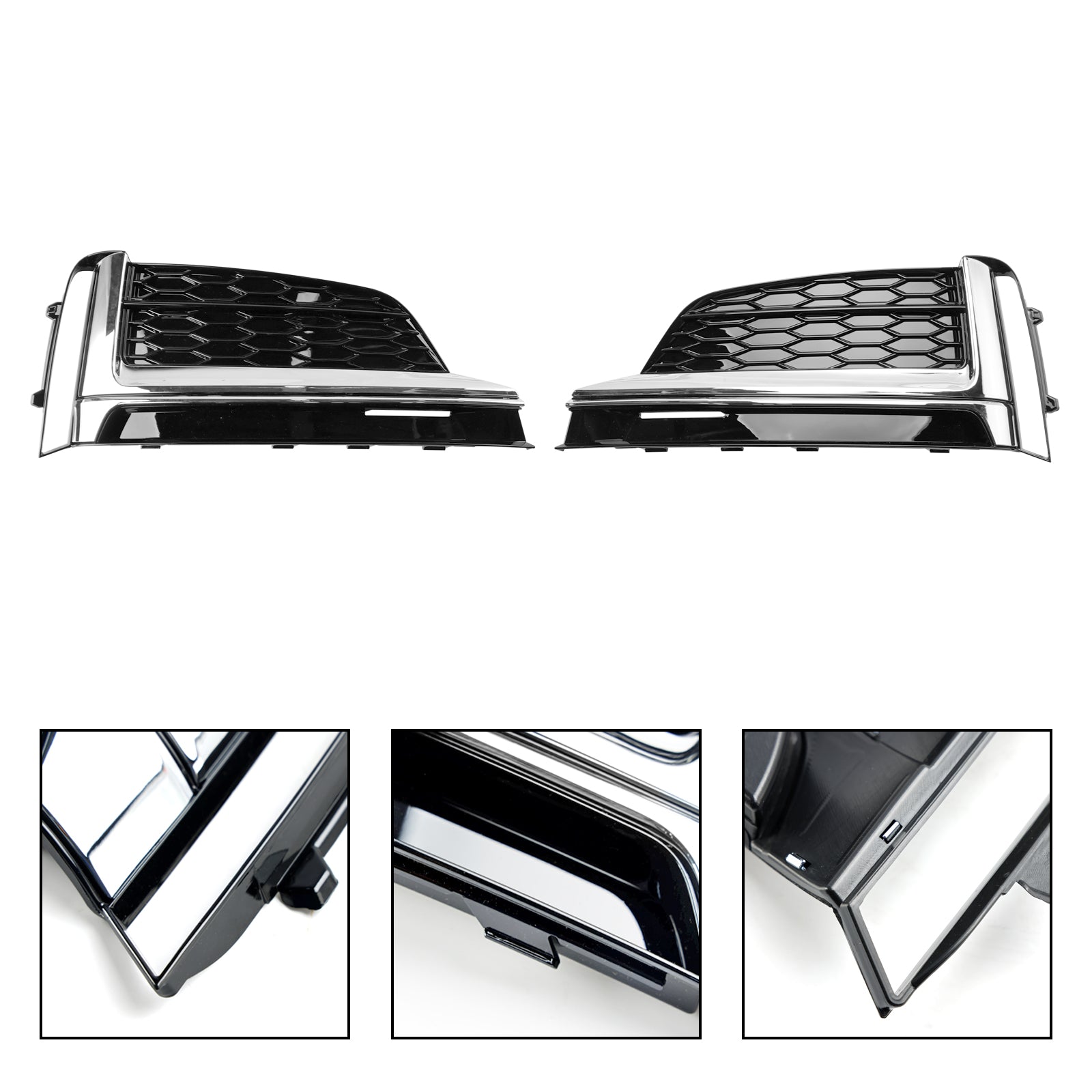 2st Front Bumper Fog Light Grille Cover Trim Fit Audi S5 A5 S-Line 2018-2019