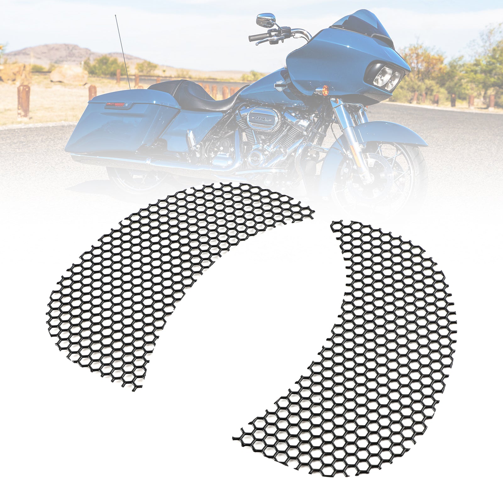Sidoskyddsventil Mesh-skydd Passar för Road Glide Fltrx/Xs Fltru 15-21 Chrome