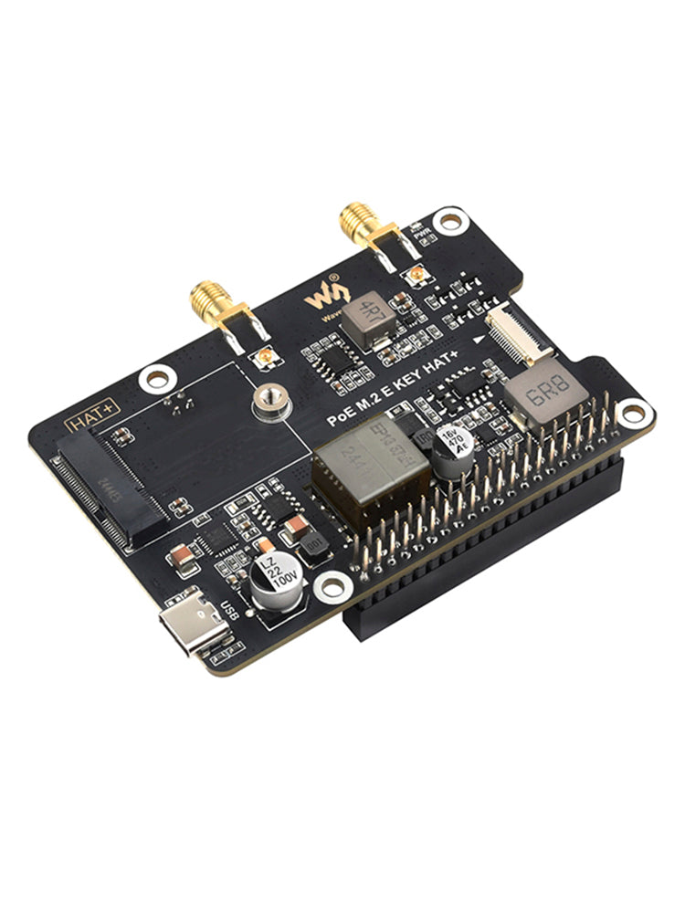 Raspberry Pi 5 PCIe a M.2 E Key con placa adaptadora de fuente de alimentación Ethernet PoE