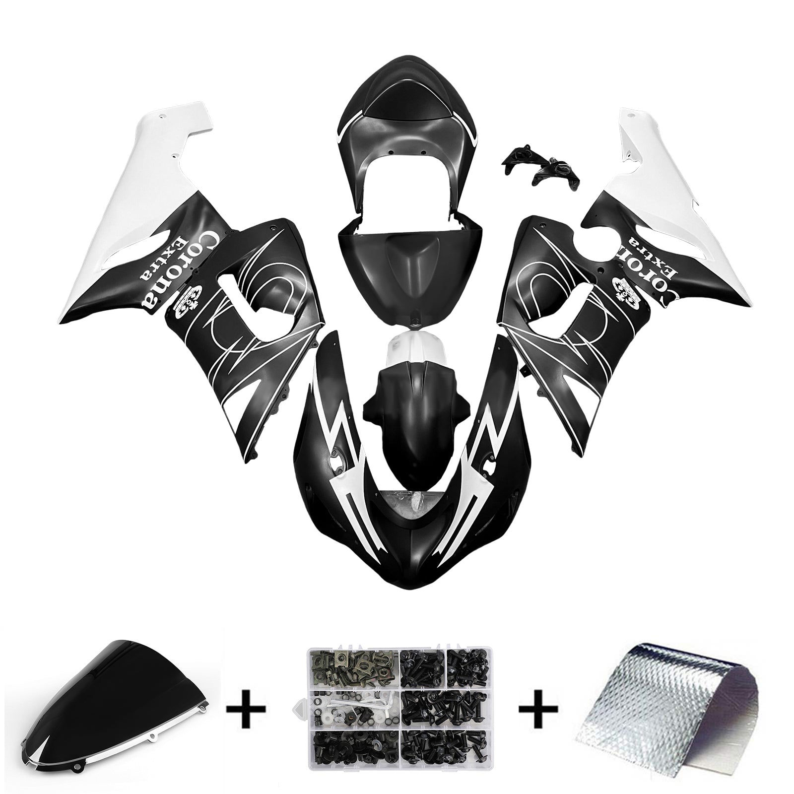 Injeksjon Fairing Kit Bodywork Plast Abs Fit for Kawasaki ZX6R 636 2005-2006