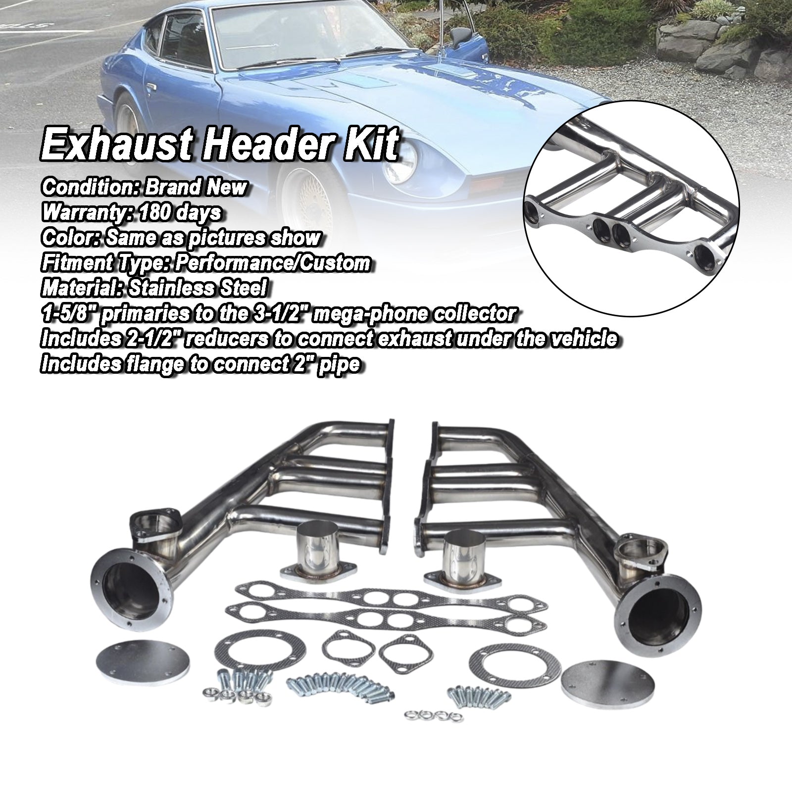 Uitlaatspruitstukkop 265-400 Fit Chevy Lake Style SBC V8 Small Block