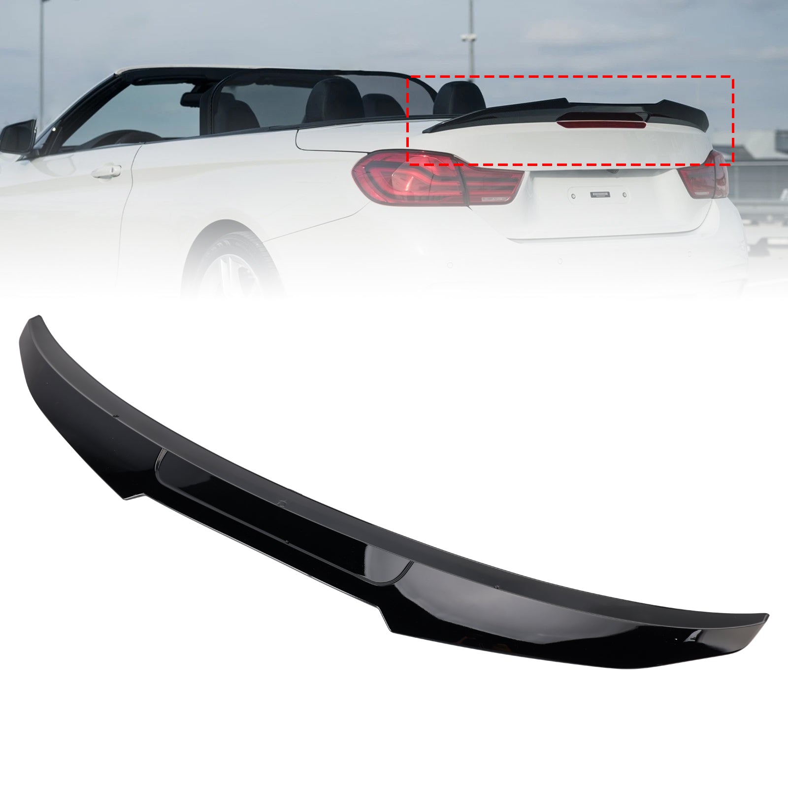 2013-2020 BMW 4 Series F33 Convertible /Cabrio Gloss Black Rear Boot Spoiler