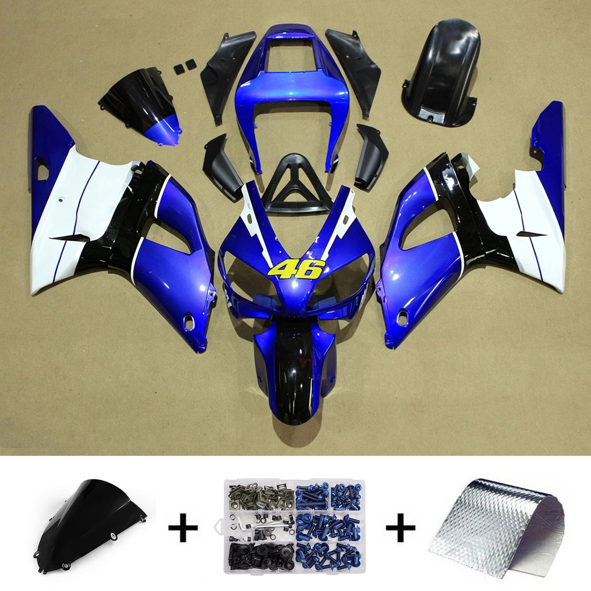 Injection Fairing Kit Bodywork Plastic ABS fit For Yamaha YZF-R1 1998-1999