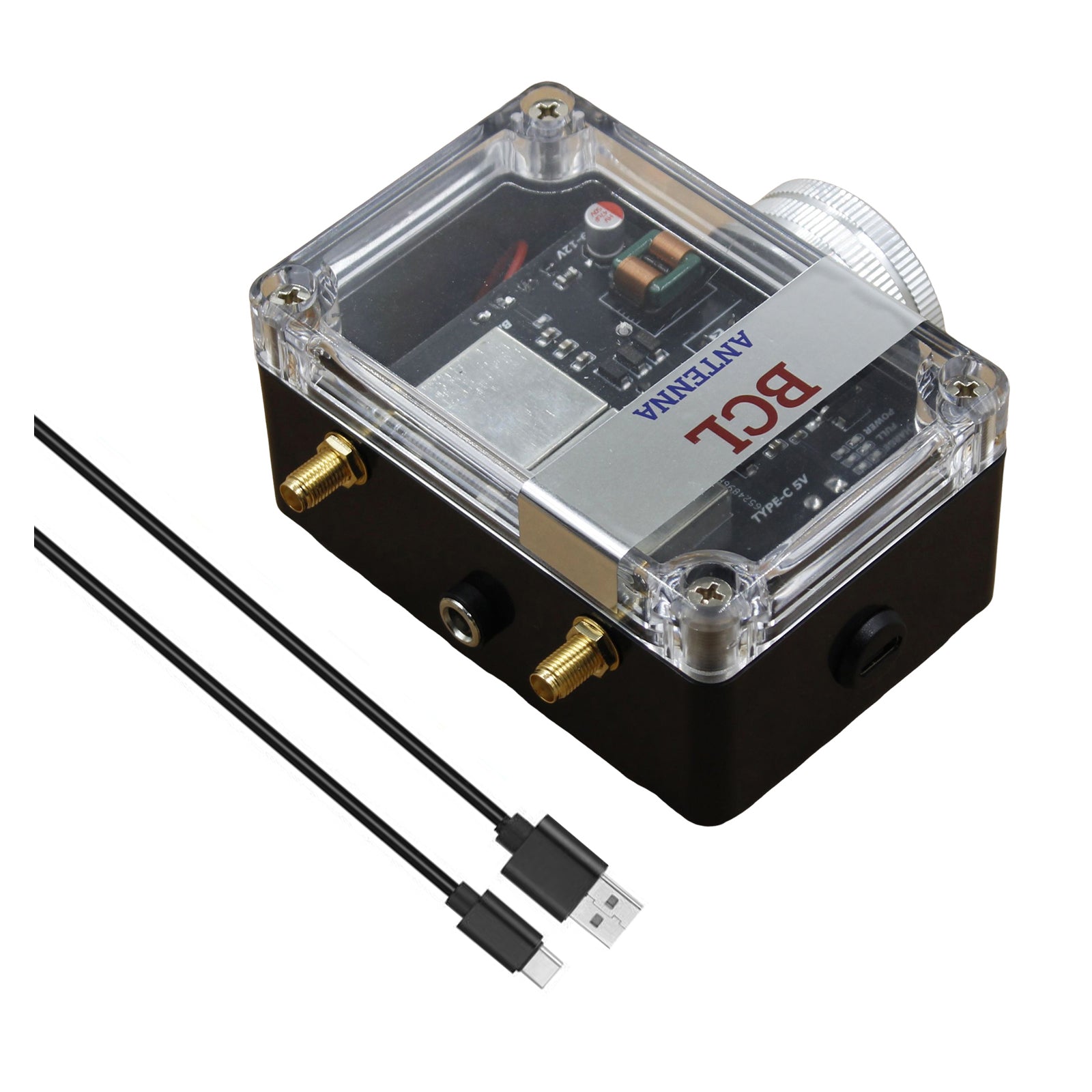 FM Signal Booster Adjustable Gain 88-108MHz with USB-C Rechargeable Battery