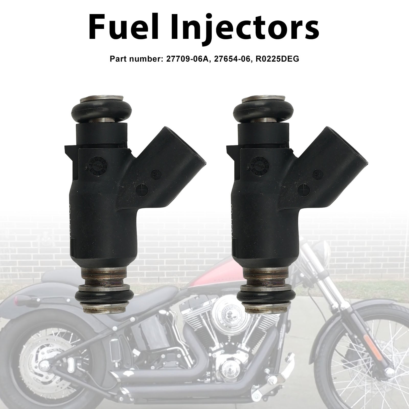 2PC 27654-06 Fuel Injectors 27709-06A Fits For Dyna Cross Bones 25 Degree