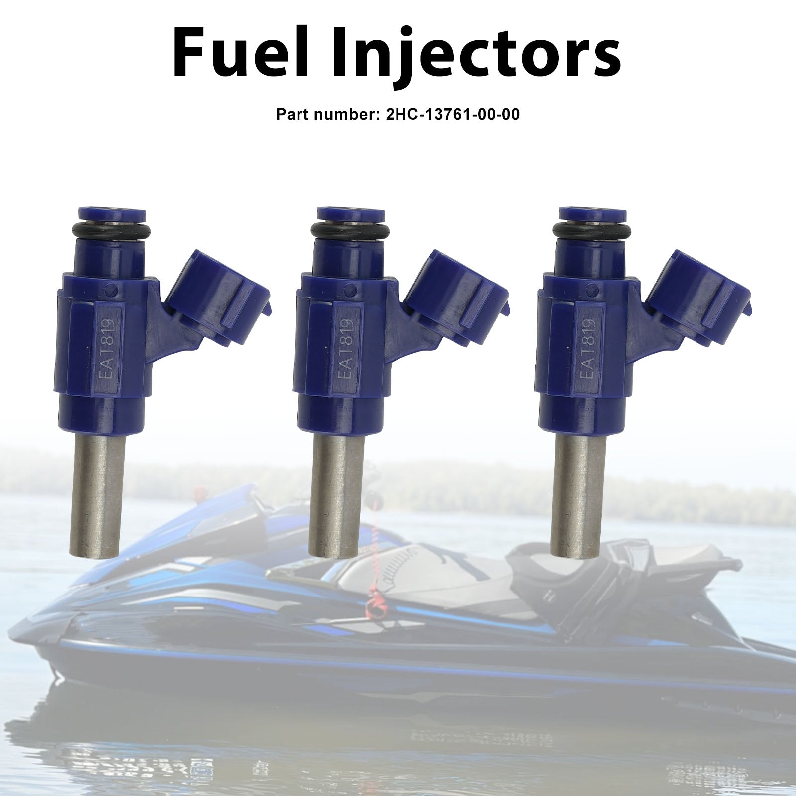 3PC Fuel Injectors 2HC-13761-00-00 For Yamaha WaveRunner 2018-2023 VX EX
