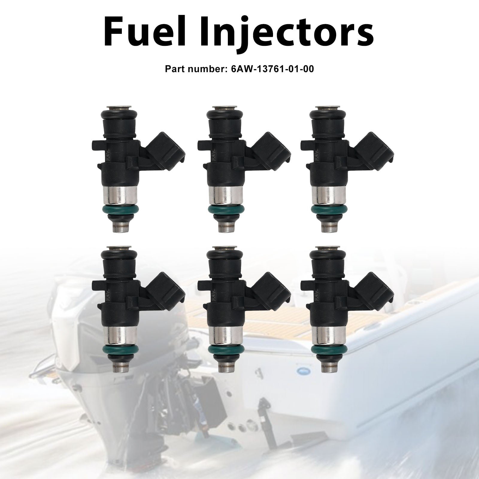 6PC Fuel Injectors 6AW-13761-01-00 For Yamaha Outboard 300HP LF300XSB2