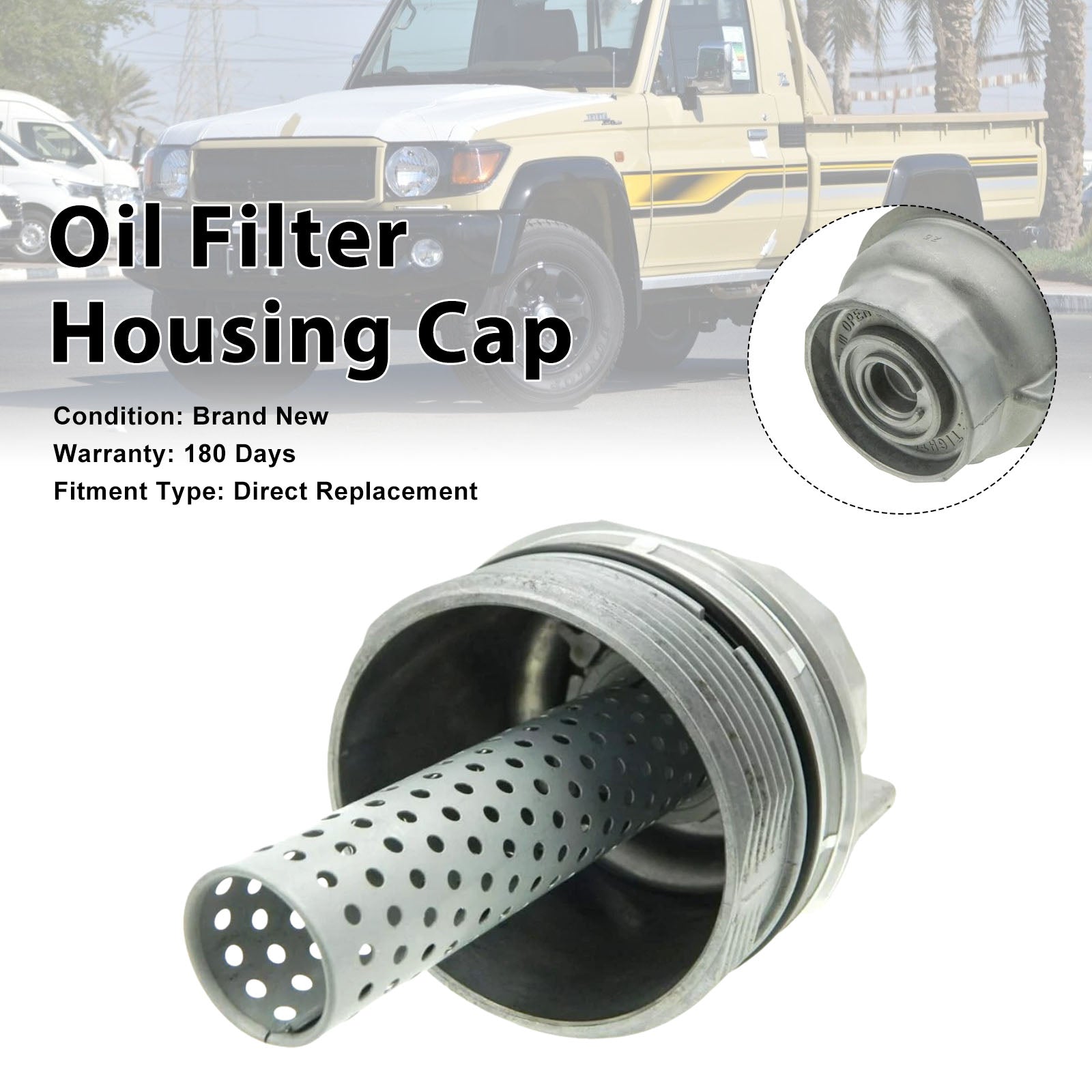 Oil Filter Housing Cap For Toyota Land Cruiser VDJ79R 2007-2020 15620-51010