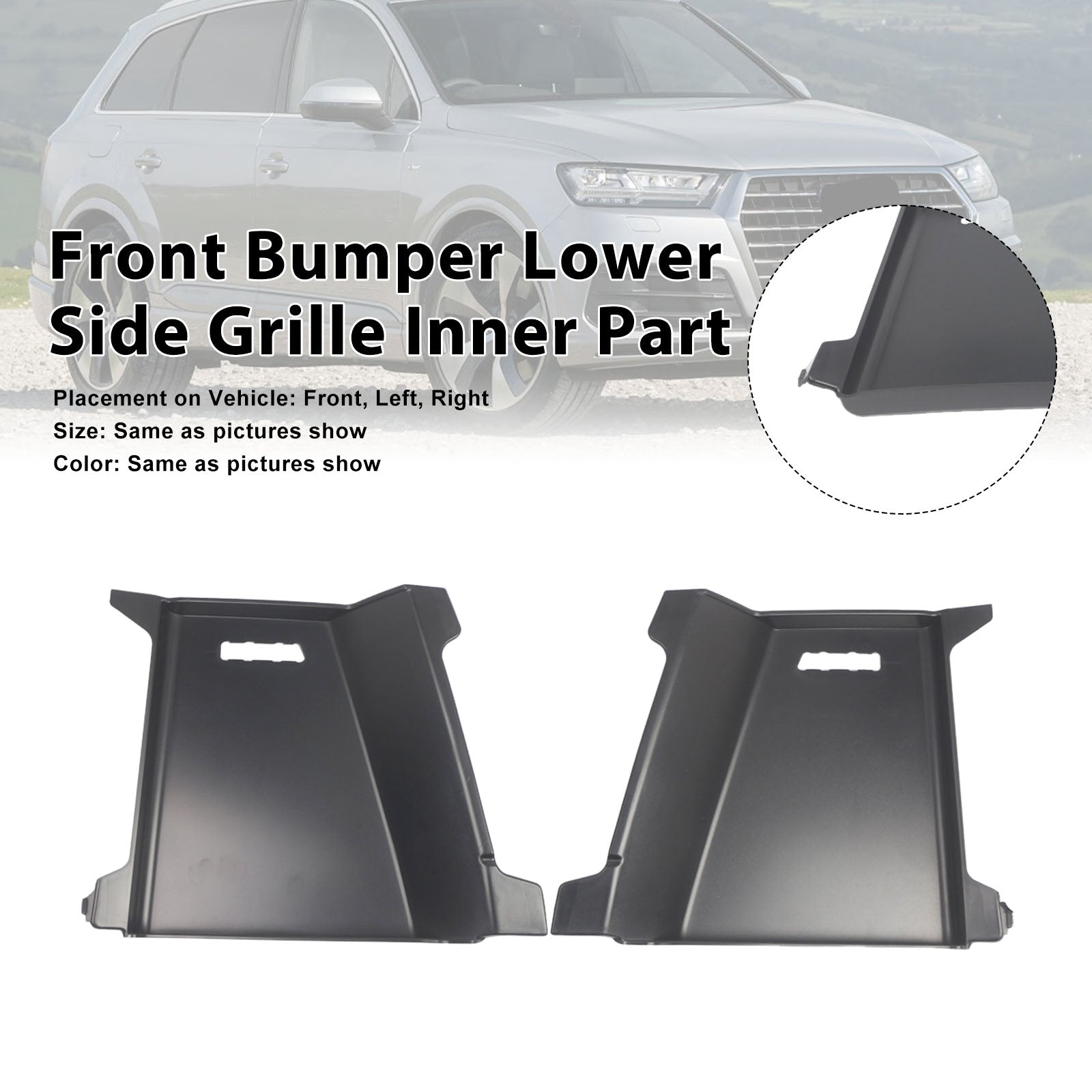 2PCS Front Bumper Grille Inner Part 4M0807151B Fit Audi Q7 S-Line 2016-2019